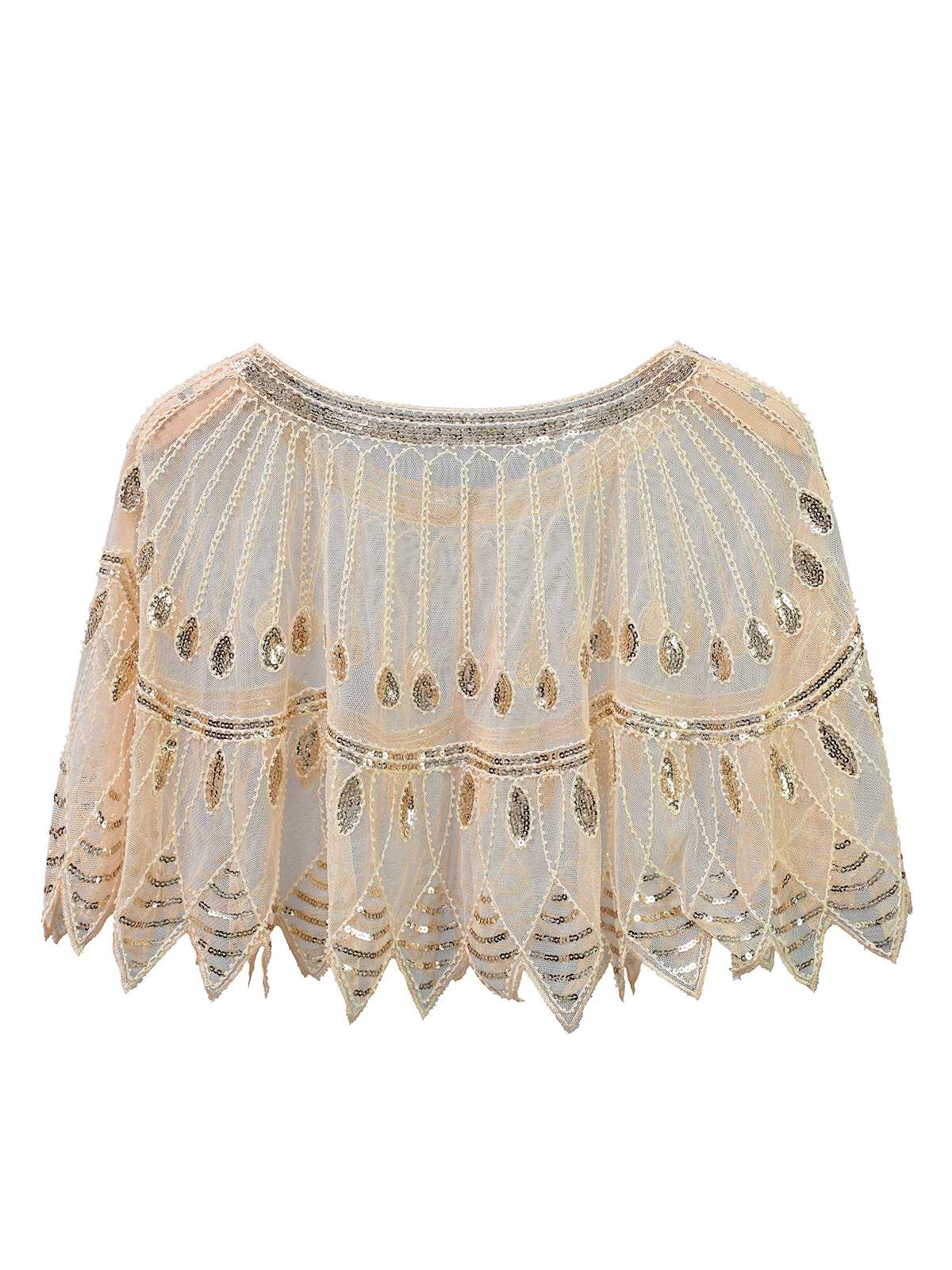 Cape en maille perlée à paillettes vintage des années 1920 - Image 2