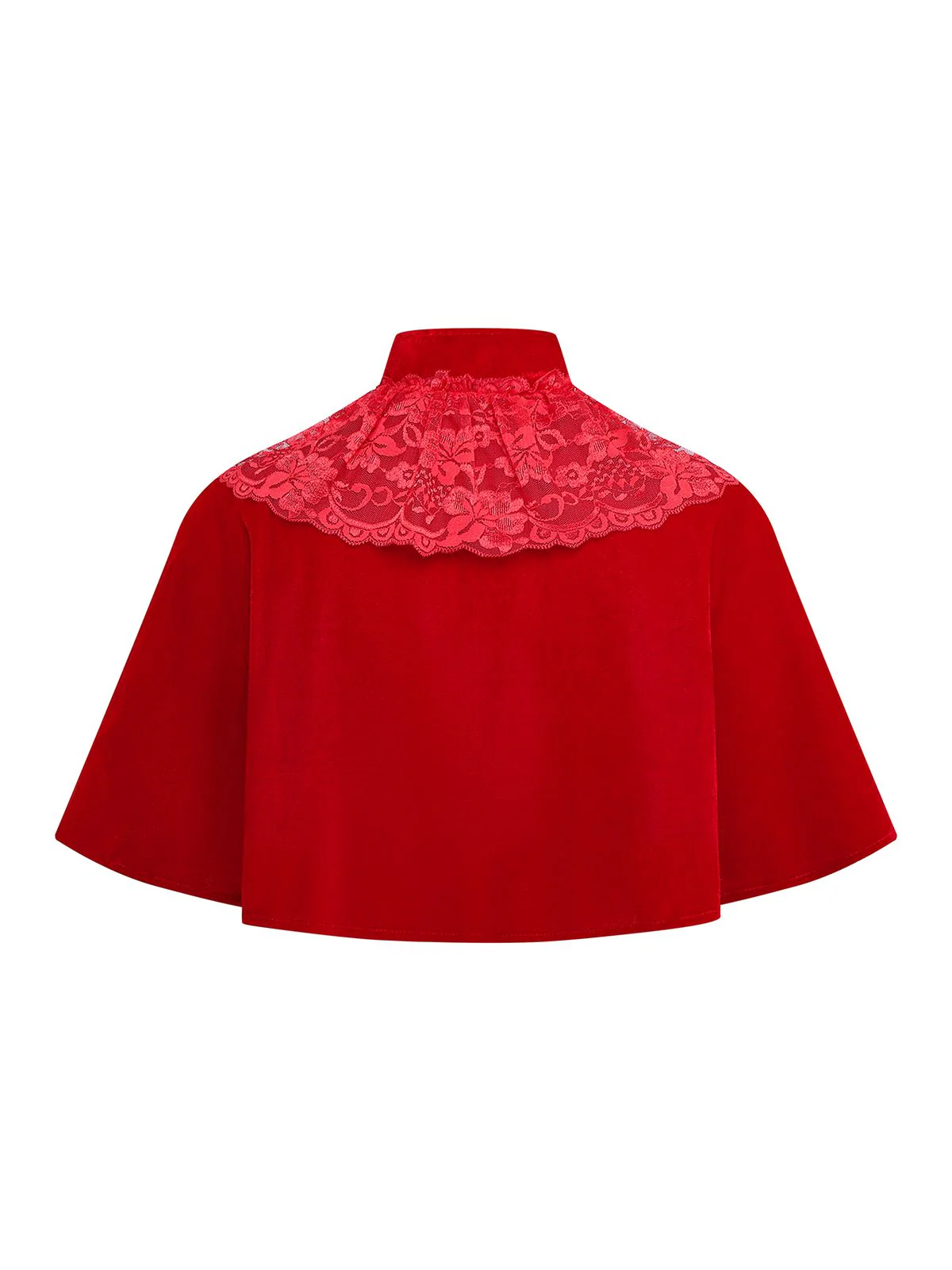Cape patchwork en velours et dentelle unie des années 1950 - Image 3