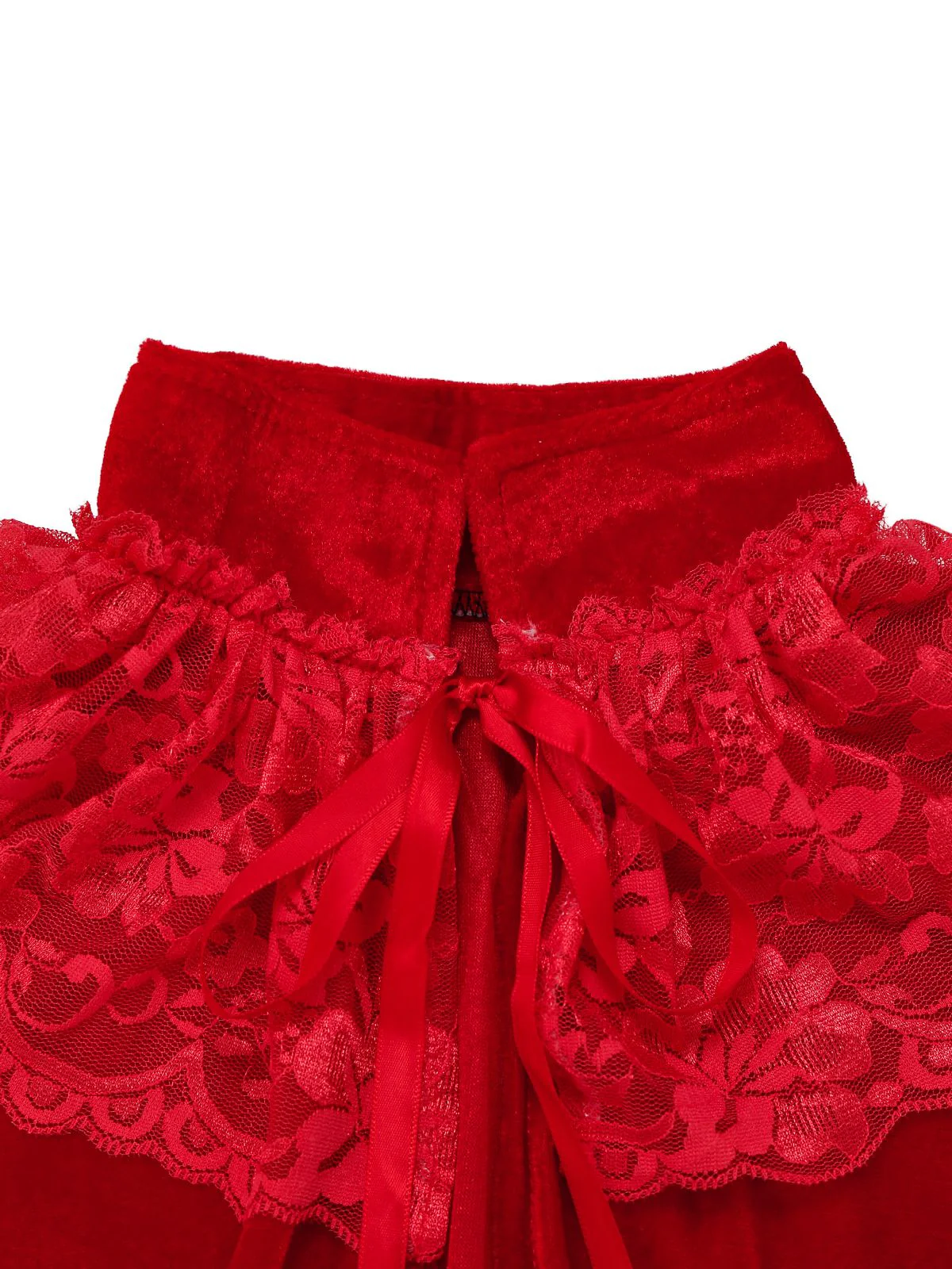 Cape patchwork en velours et dentelle unie des années 1950 - Image 4
