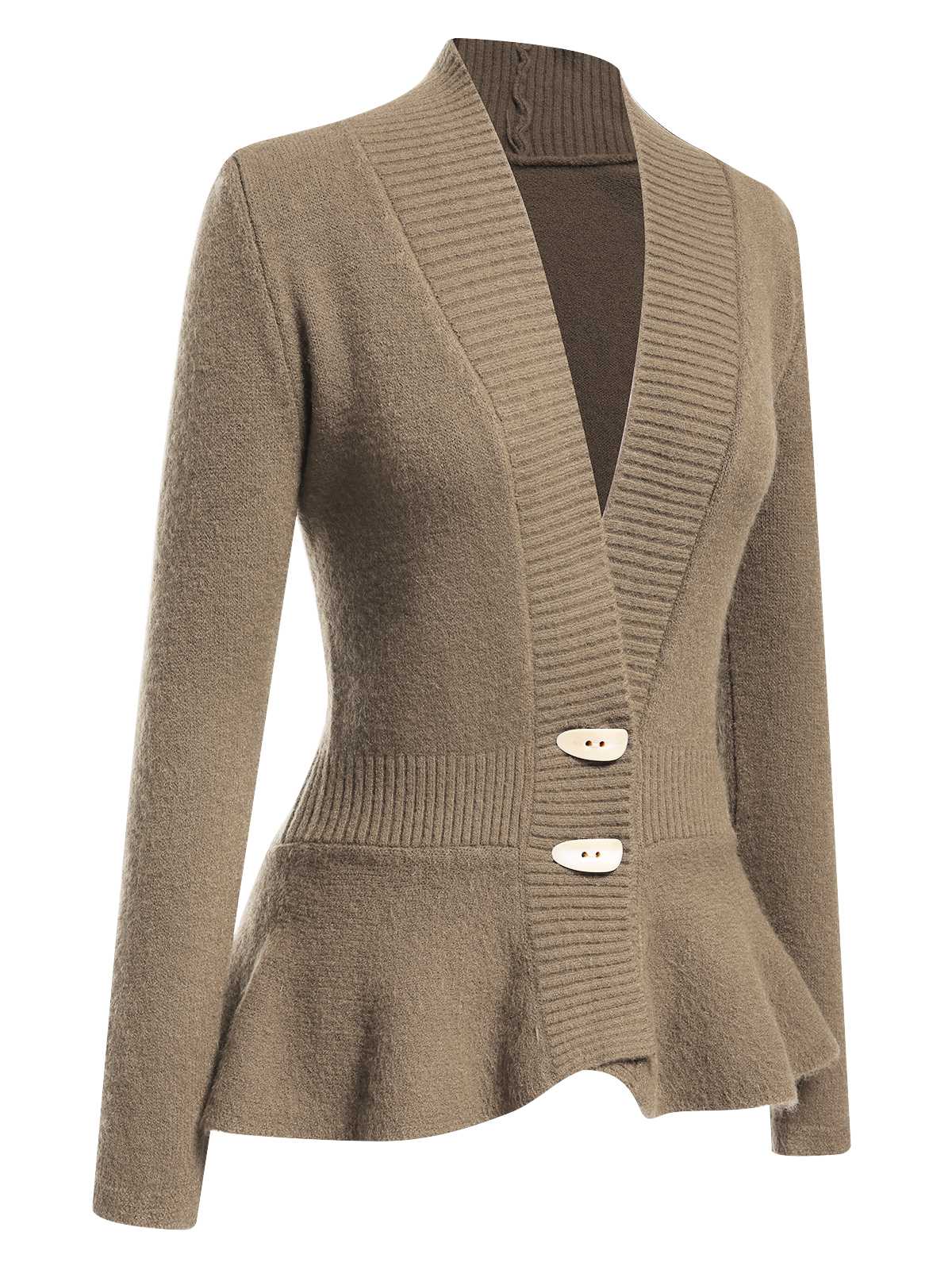 Cardigan tricoté à ourlet volanté et boutonné des années 1930 - Image 10
