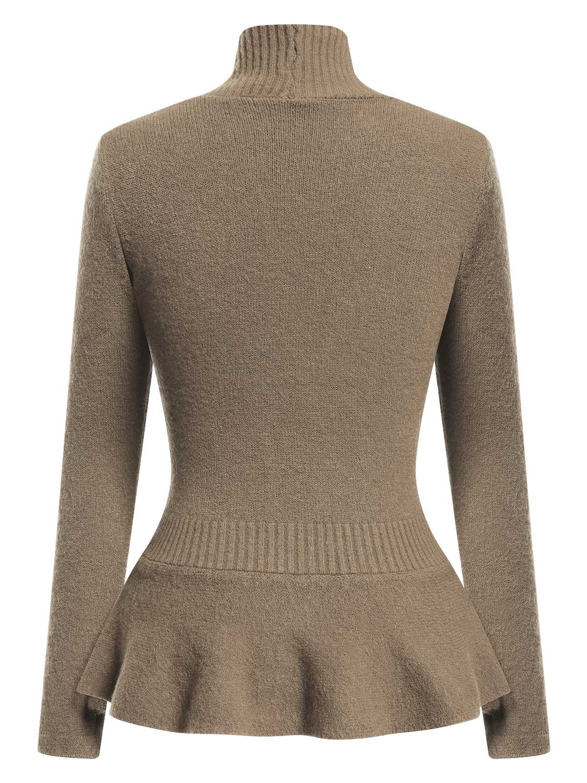 Cardigan tricoté à ourlet volanté et boutonné des années 1930 - Image 11