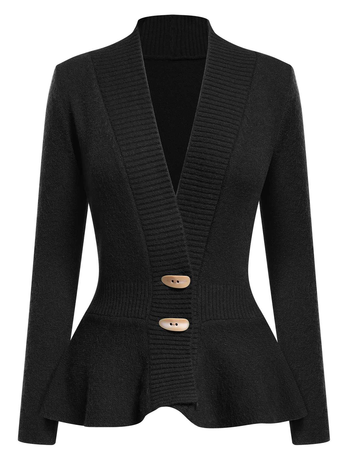 Cardigan tricoté à ourlet volanté et boutonné des années 1930 - Image 2