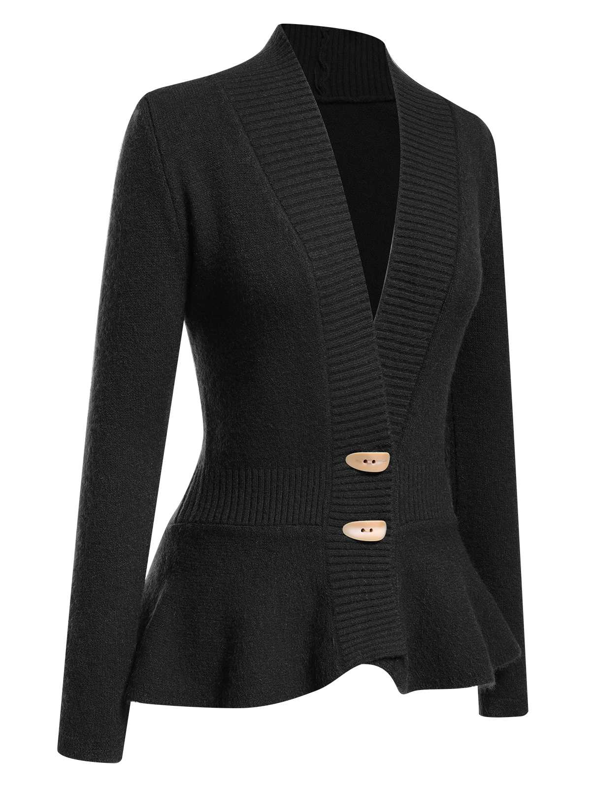Cardigan tricoté à ourlet volanté et boutonné des années 1930 - Image 3