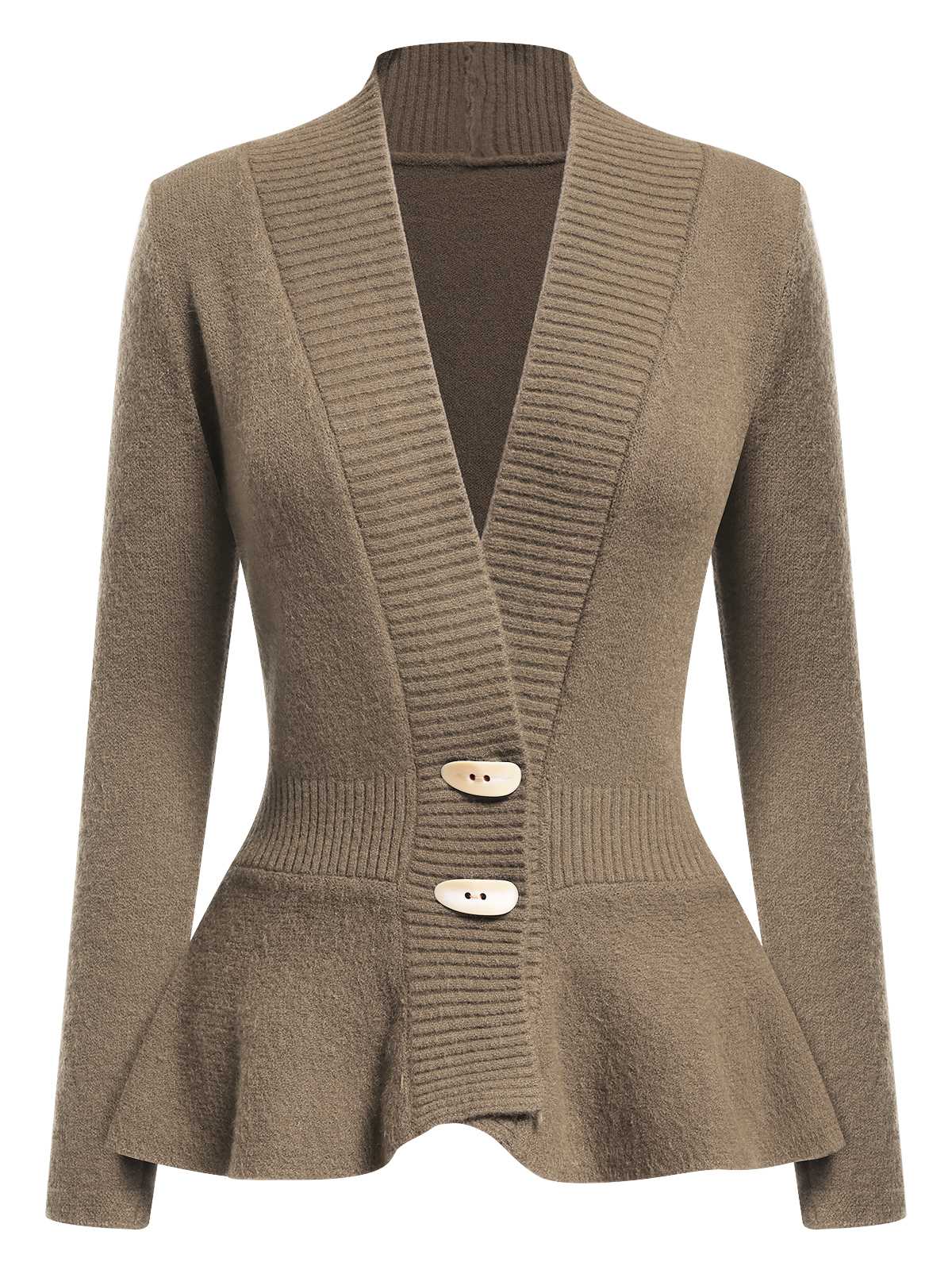 Cardigan tricoté à ourlet volanté et boutonné des années 1930 - Image 9
