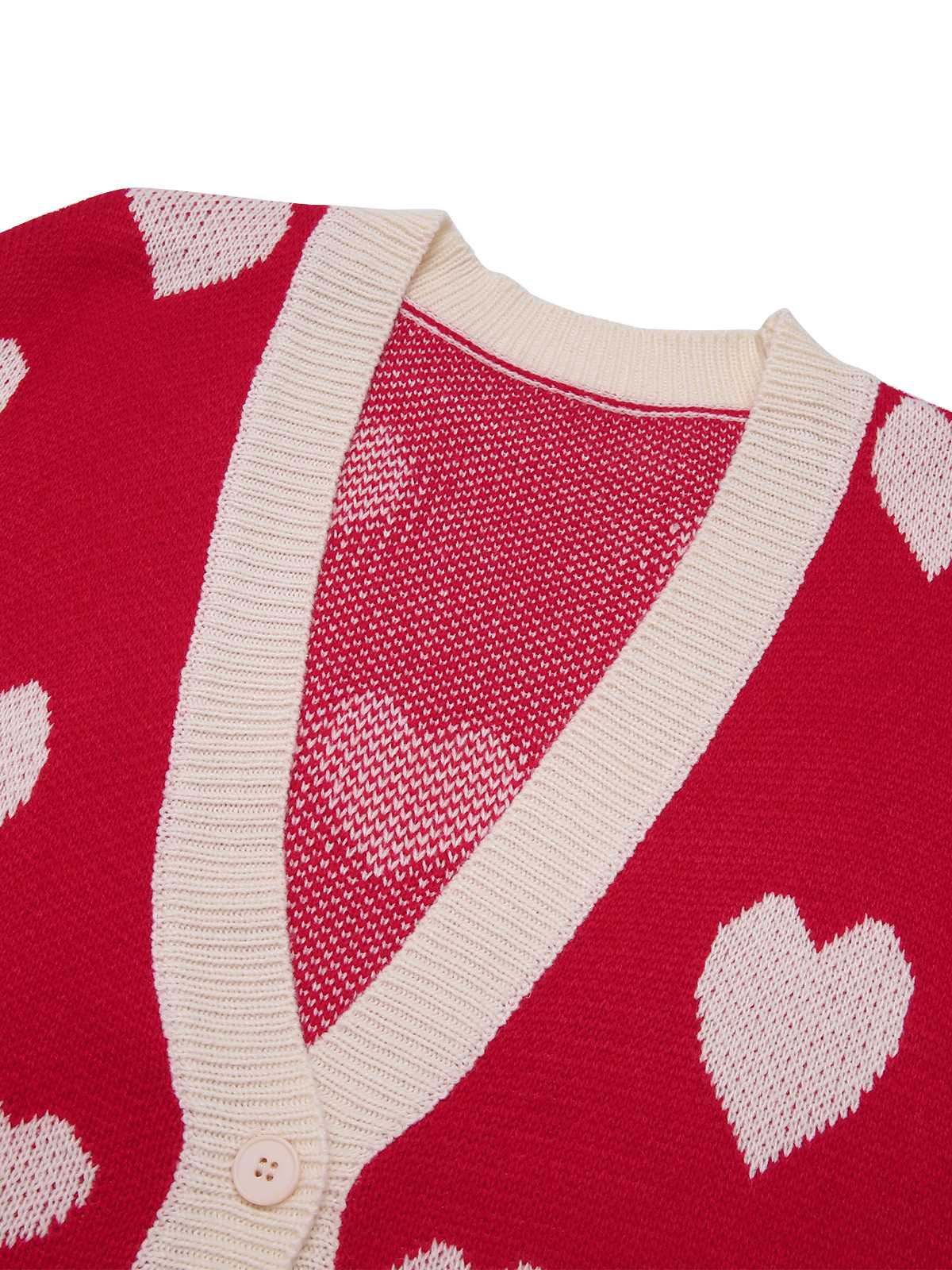 Cardigan tricoté boutons en forme de cœur des années 1950 - Image 4