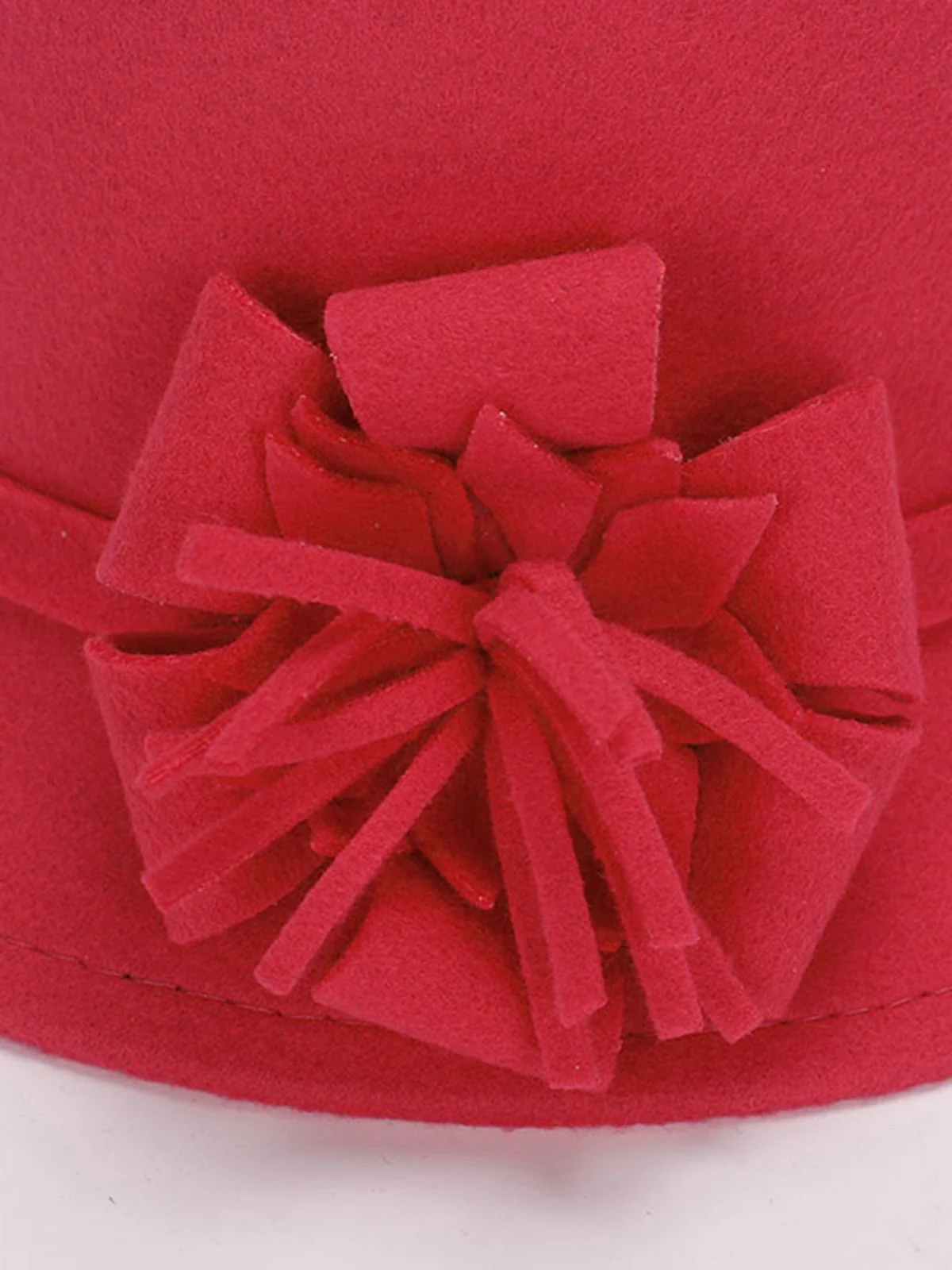 Chapeau cloche en imitation laine unie avec nœud - Image 7