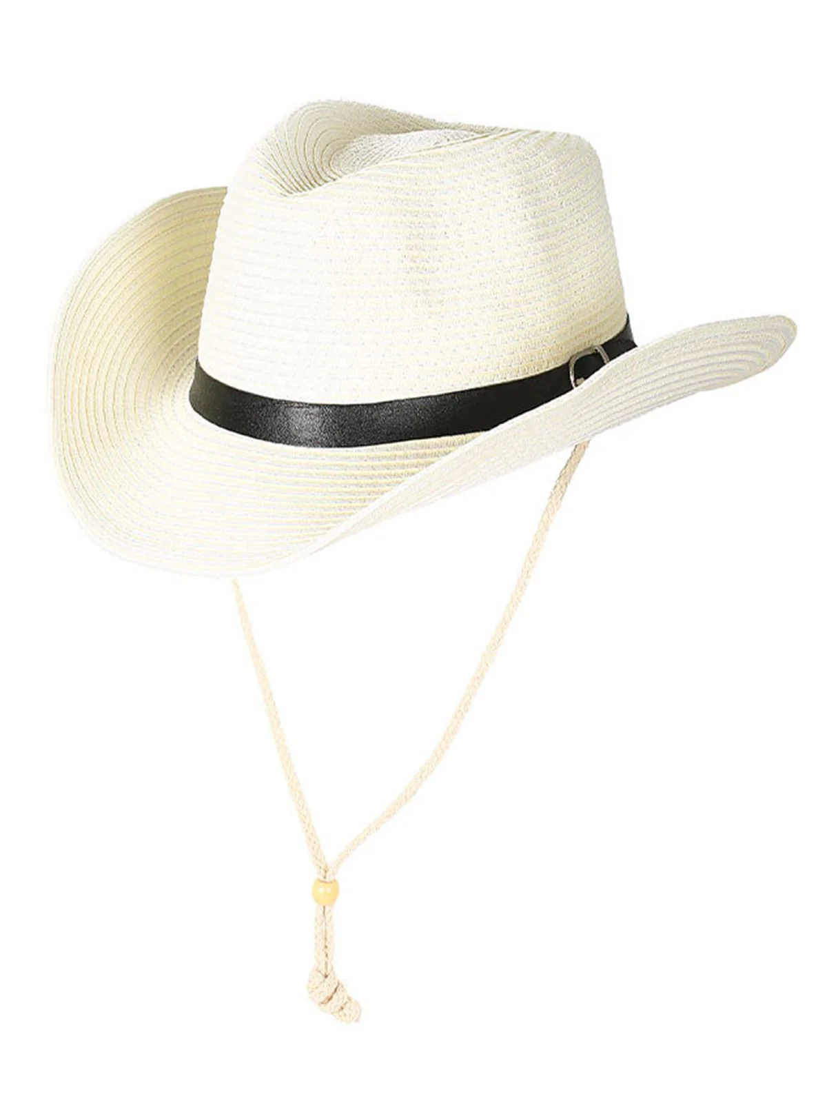 Chapeau en raphia de plage vintage à large bord - Image 3