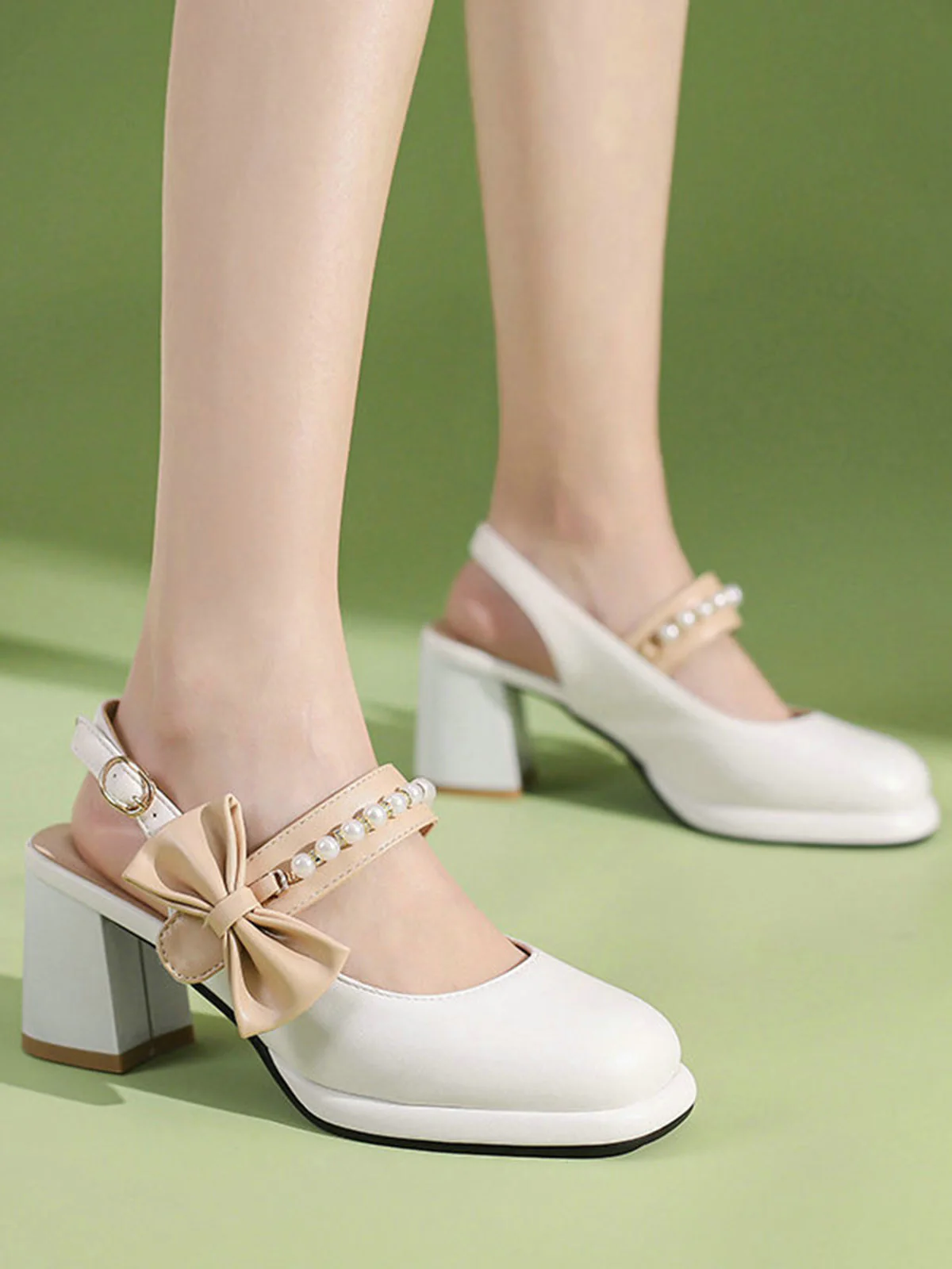 Chaussures à bride arrière perlées rétro Cocktail - Image 8