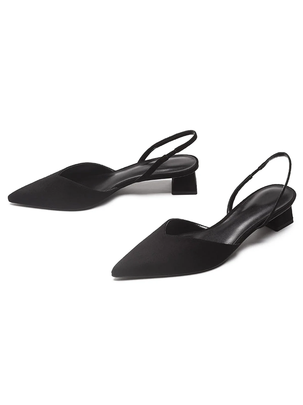 Chaussures à talon bloc bas bout pointu et bride arrière - Image 6