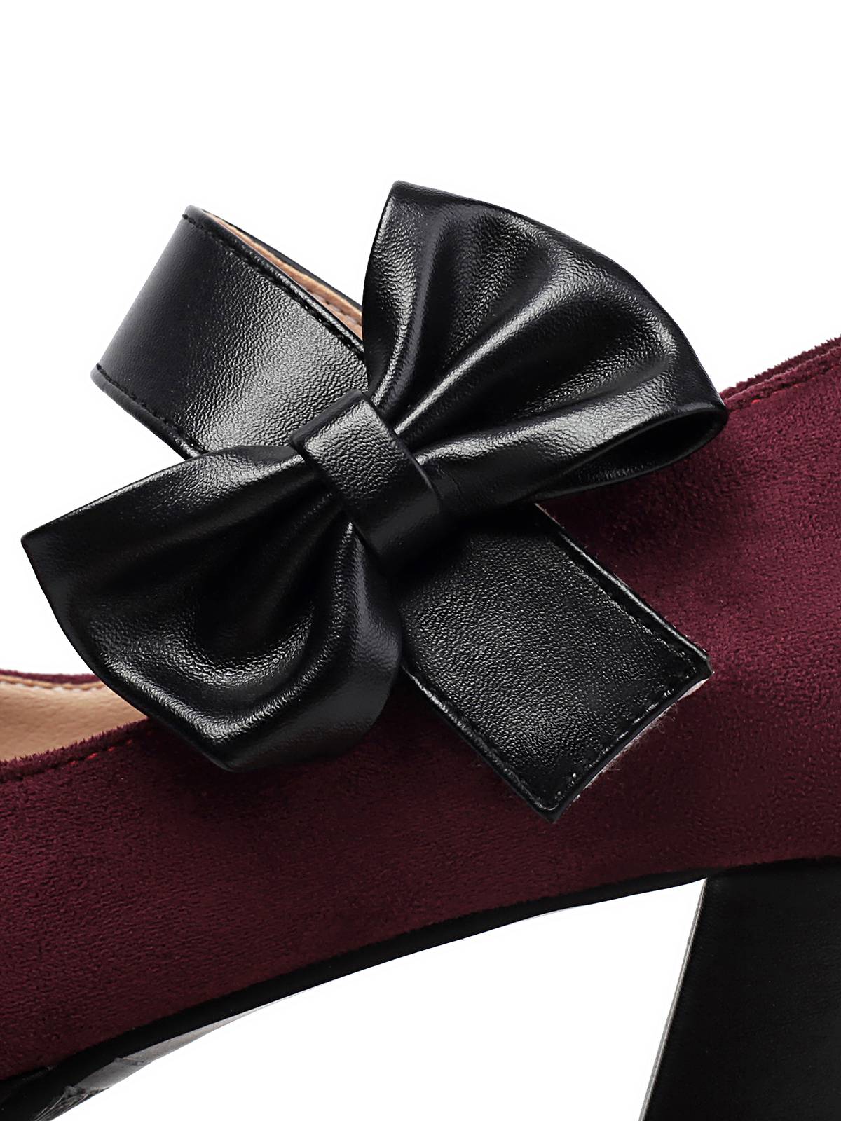 Chaussures à talons épais avec nœud Mary Jane vintage - Image 11