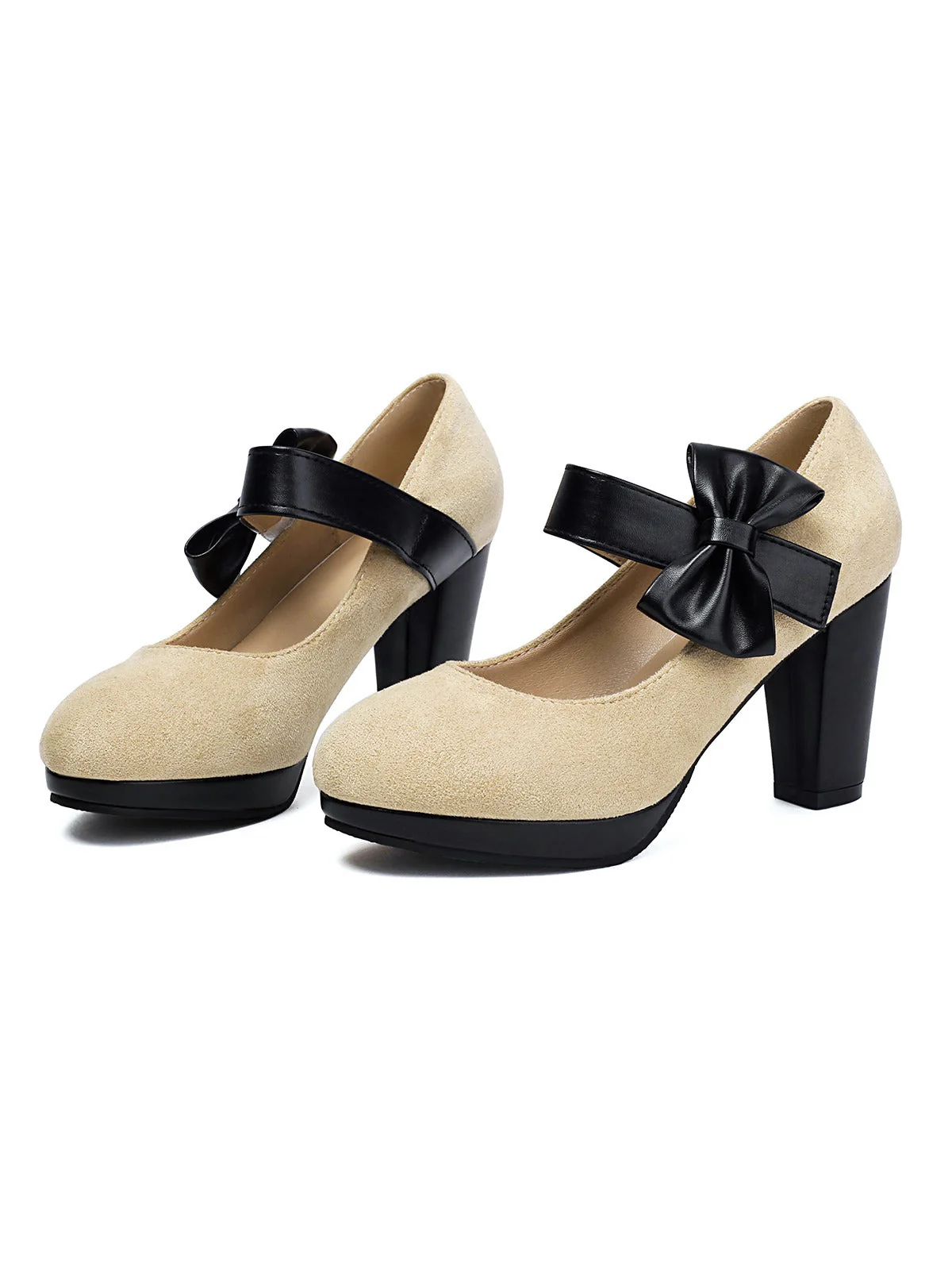 Chaussures à talons épais avec nœud Mary Jane vintage - Image 2