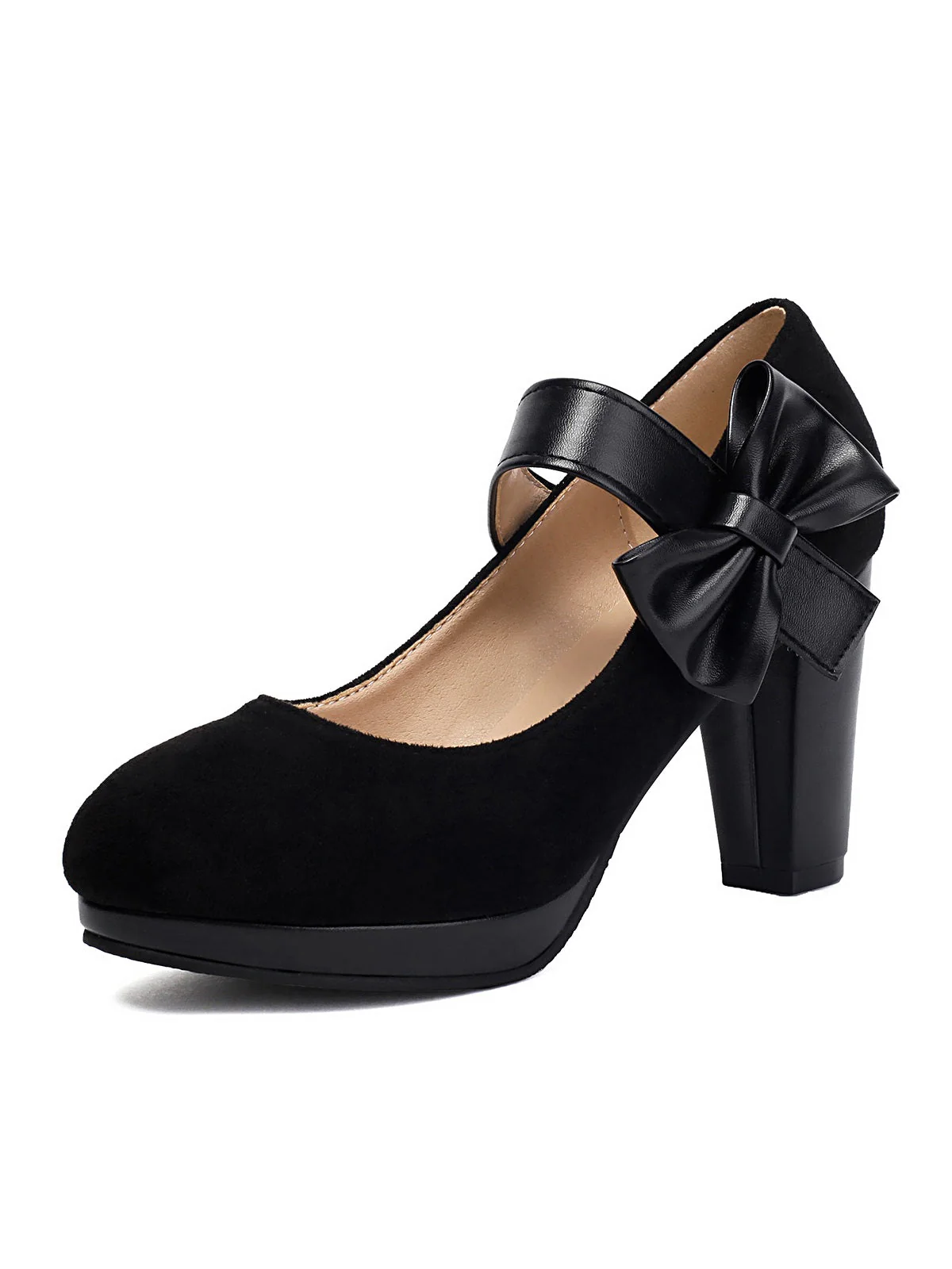 Chaussures à talons épais avec nœud Mary Jane vintage - Image 5