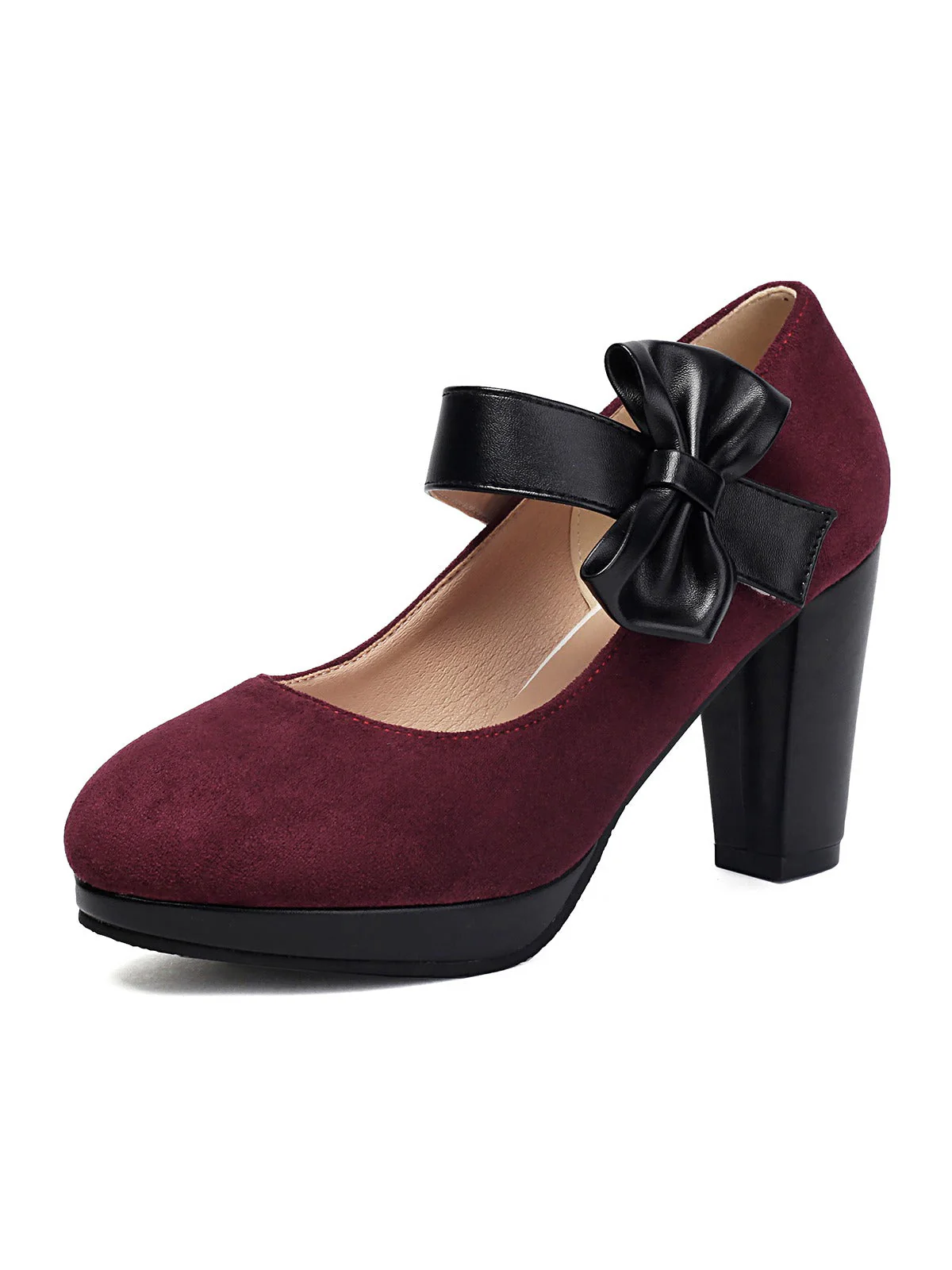 Chaussures à talons épais avec nœud Mary Jane vintage - Image 9