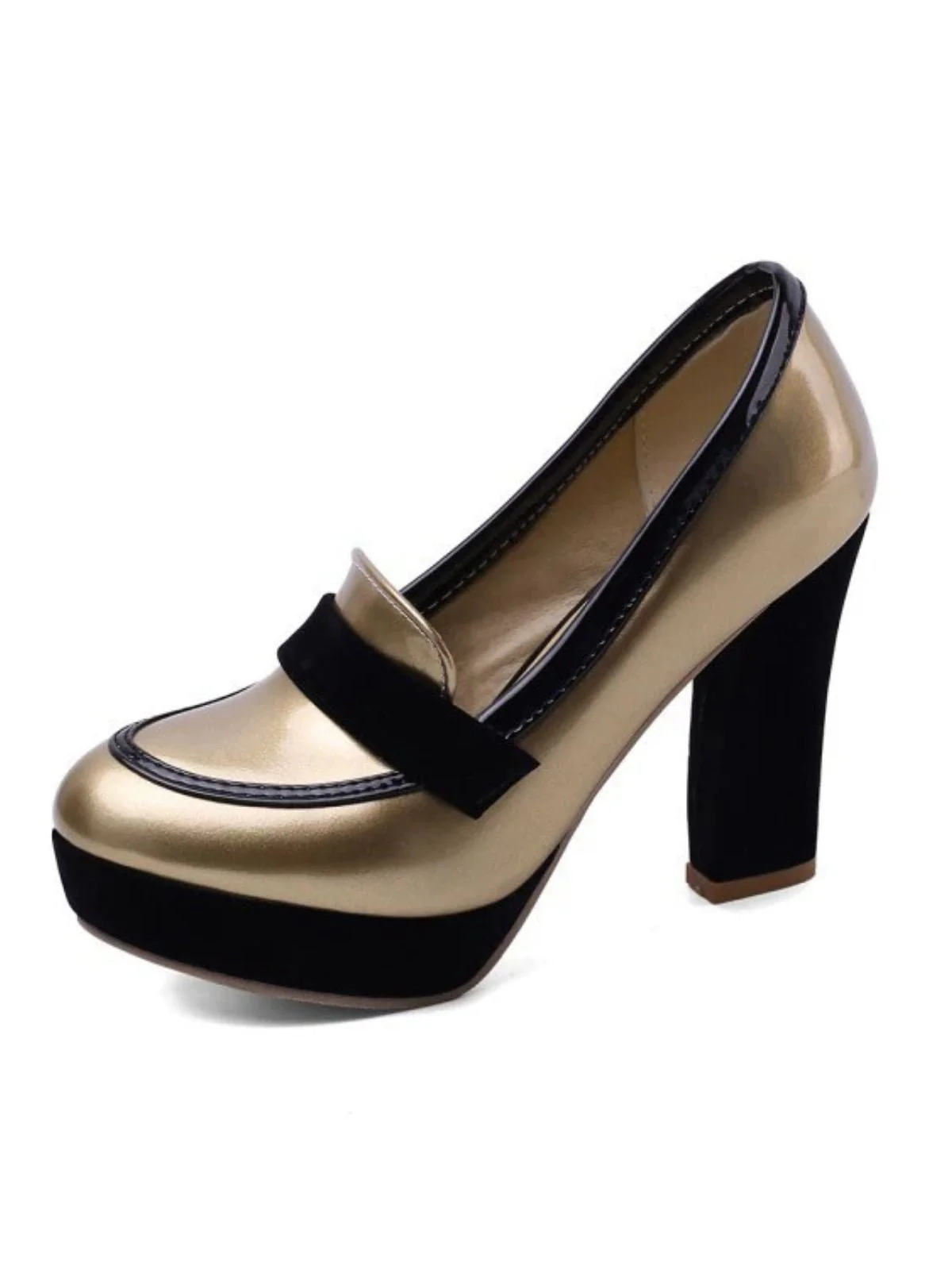 Chaussures à talons hauts à bout rond et colorblock - Image 13
