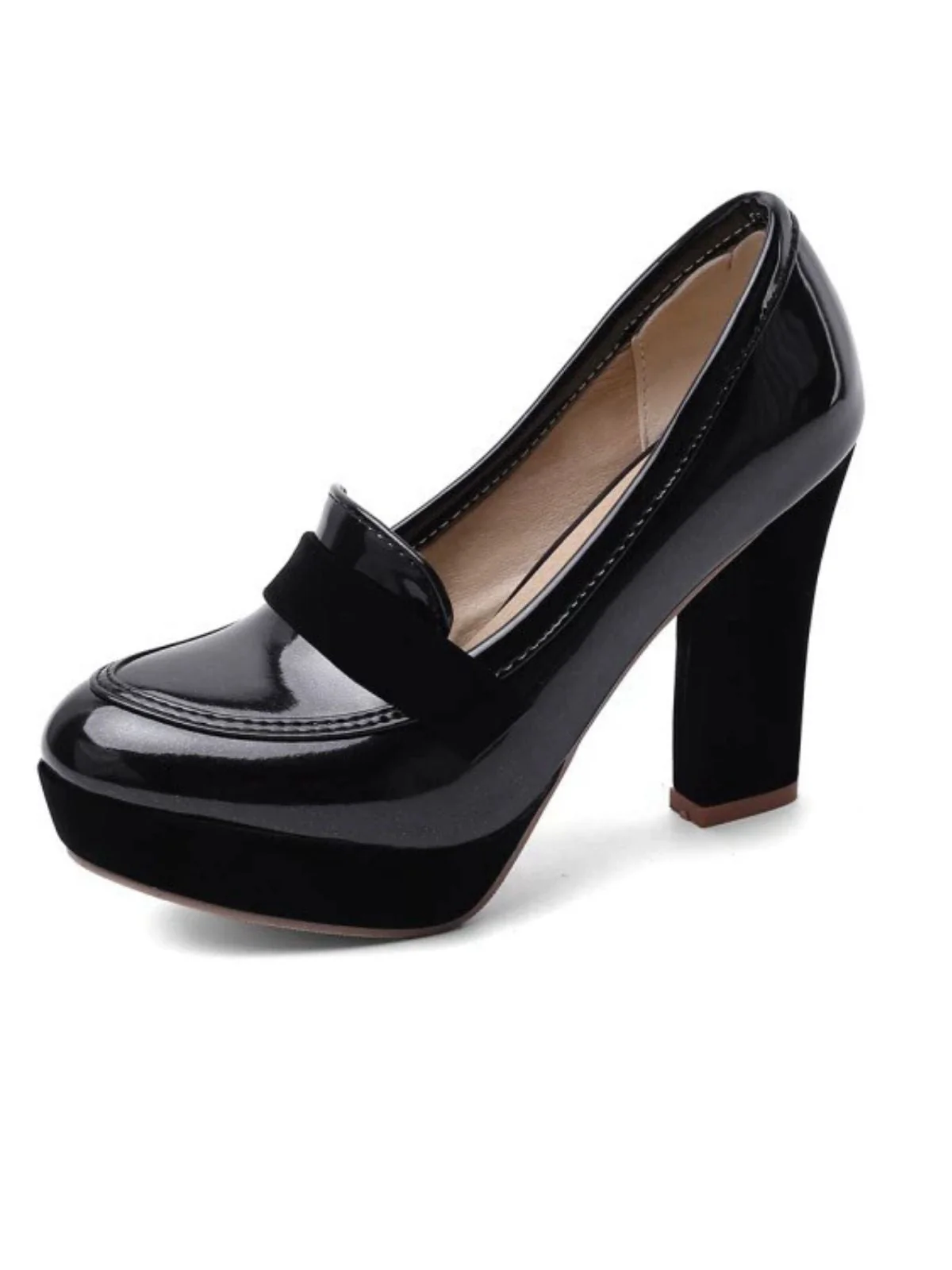 Chaussures à talons hauts à bout rond et colorblock - Image 7