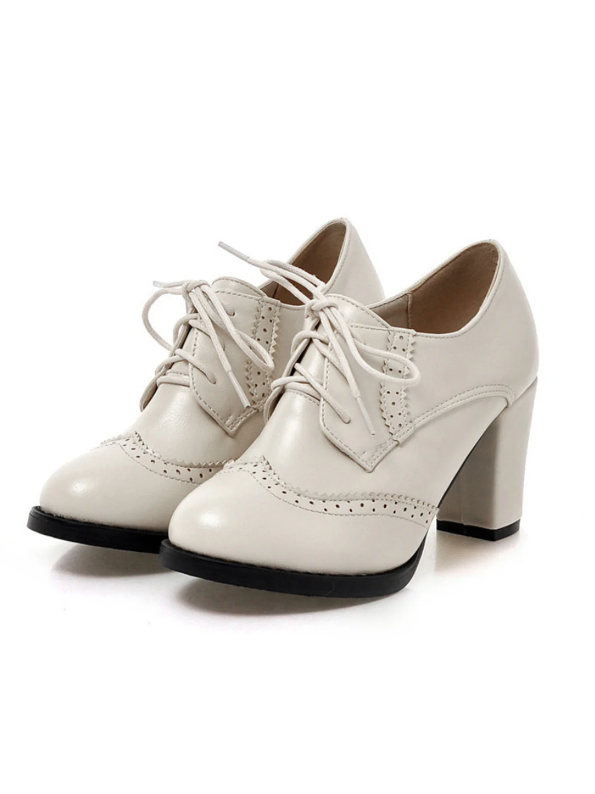 Chaussures à talons hauts à lacets en cuir vintage - Image 2