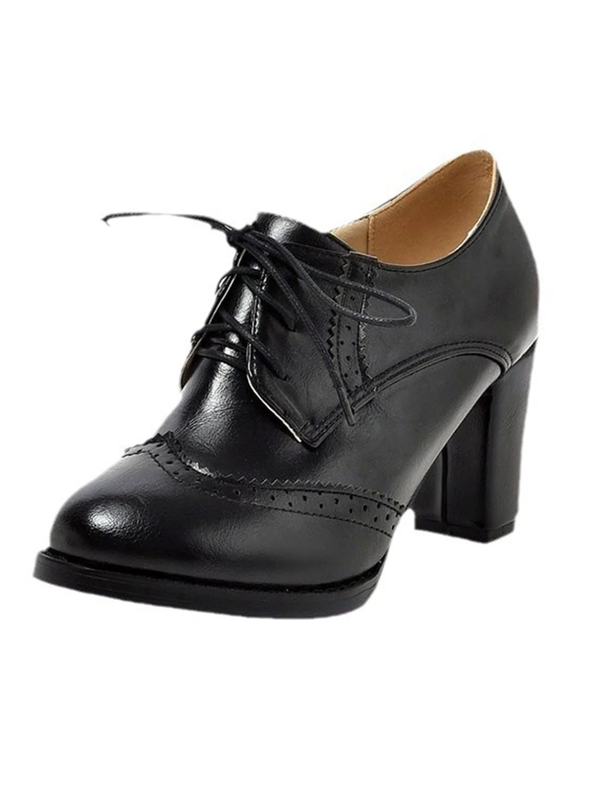 Chaussures à talons hauts à lacets en cuir vintage - Image 5