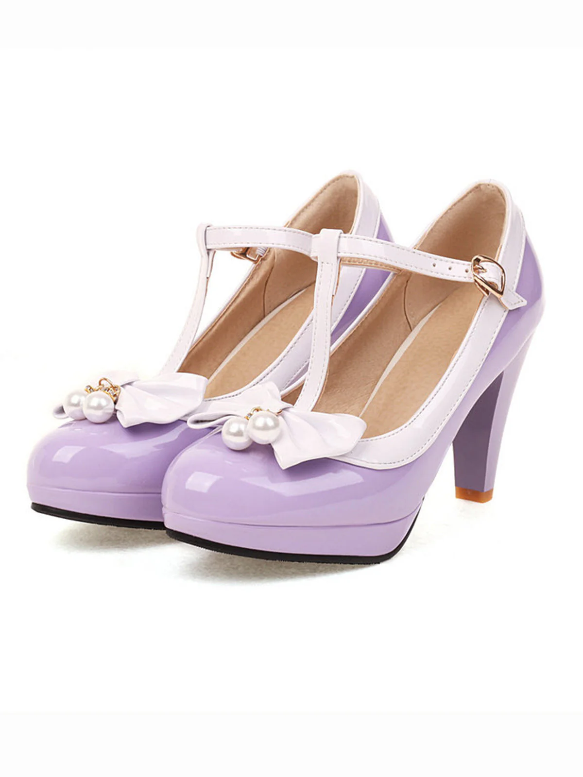 Chaussures à talons hauts avec nœud en T rétro - Image 7