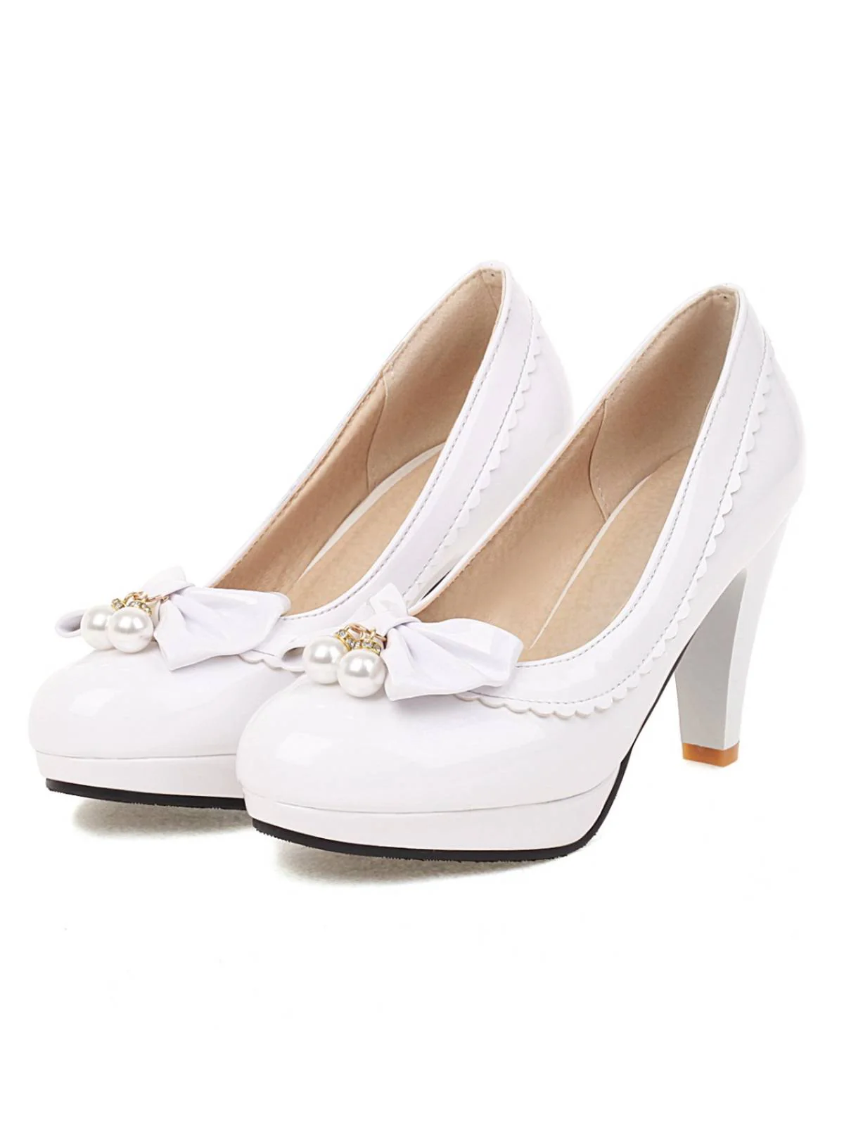 Chaussures à Talons Hauts avec Nœud Rétro - Image 4