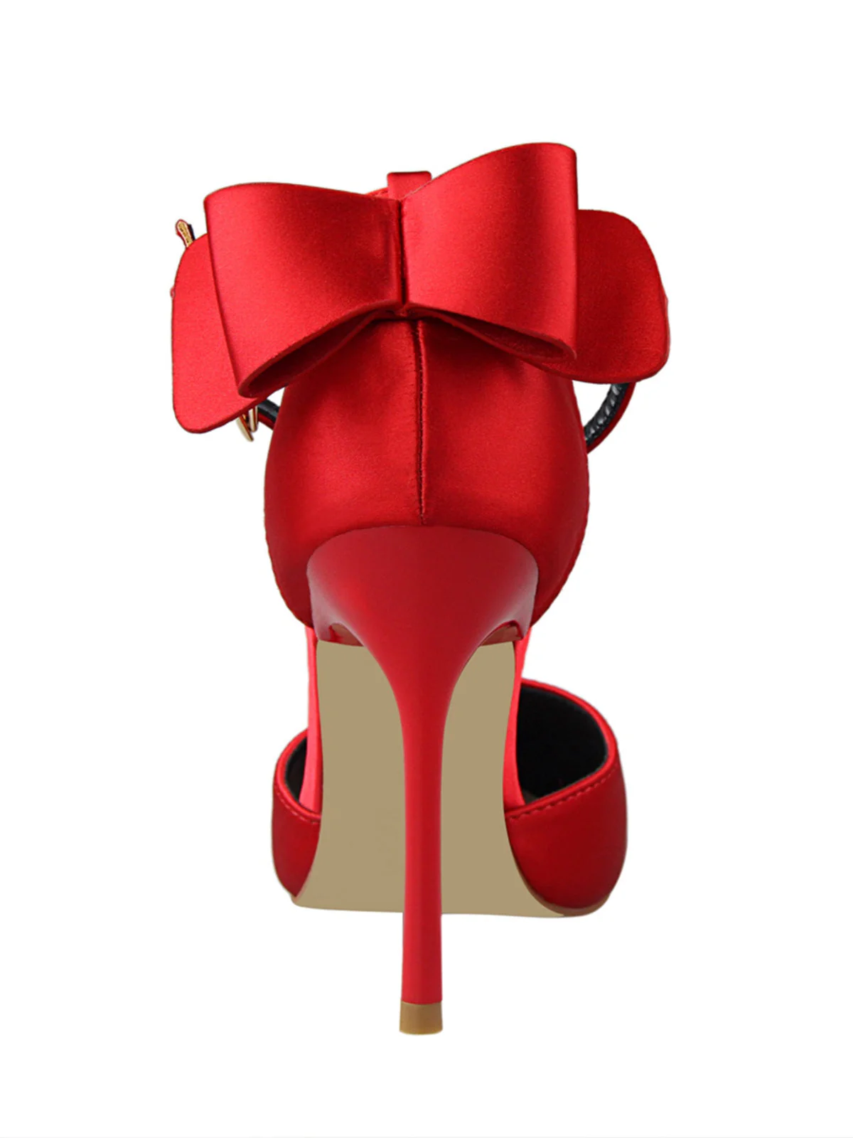 Chaussures à talons hauts en satin à bout pointu et bride à nœud - Image 20