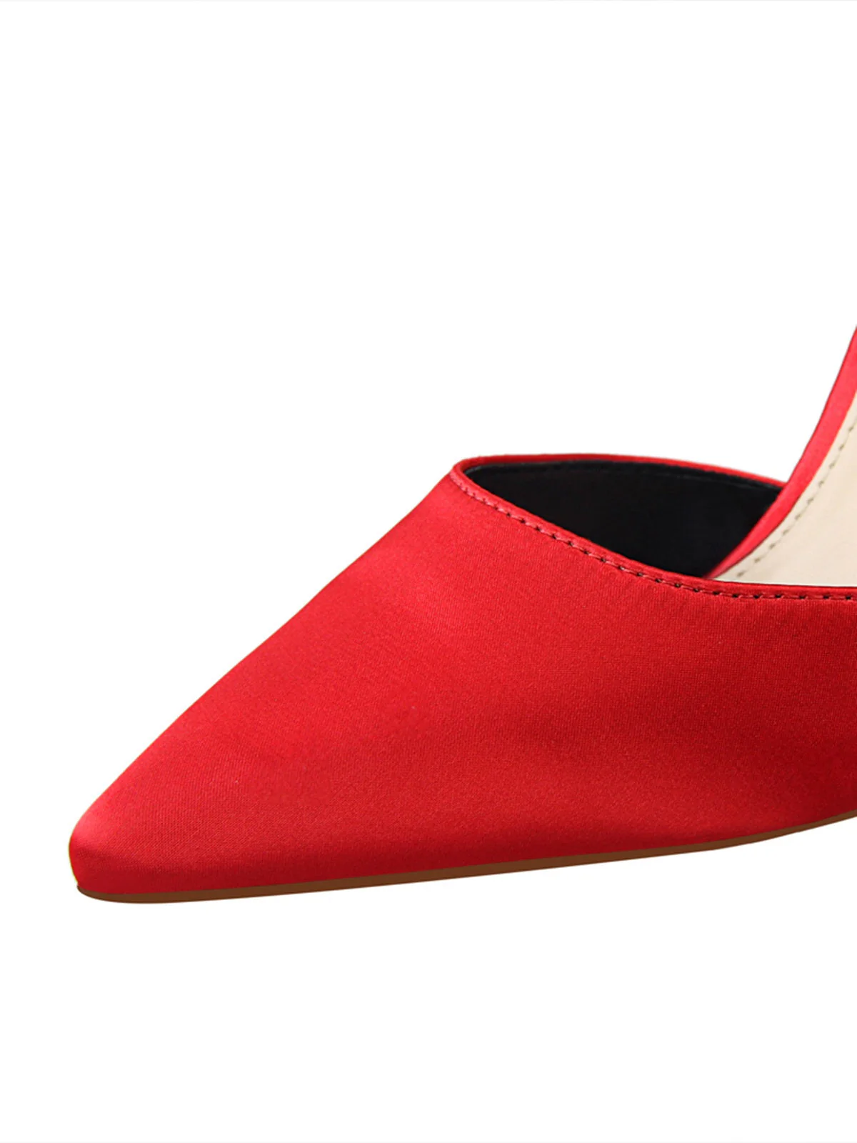 Chaussures à talons hauts en satin à bout pointu et bride à nœud - Image 21