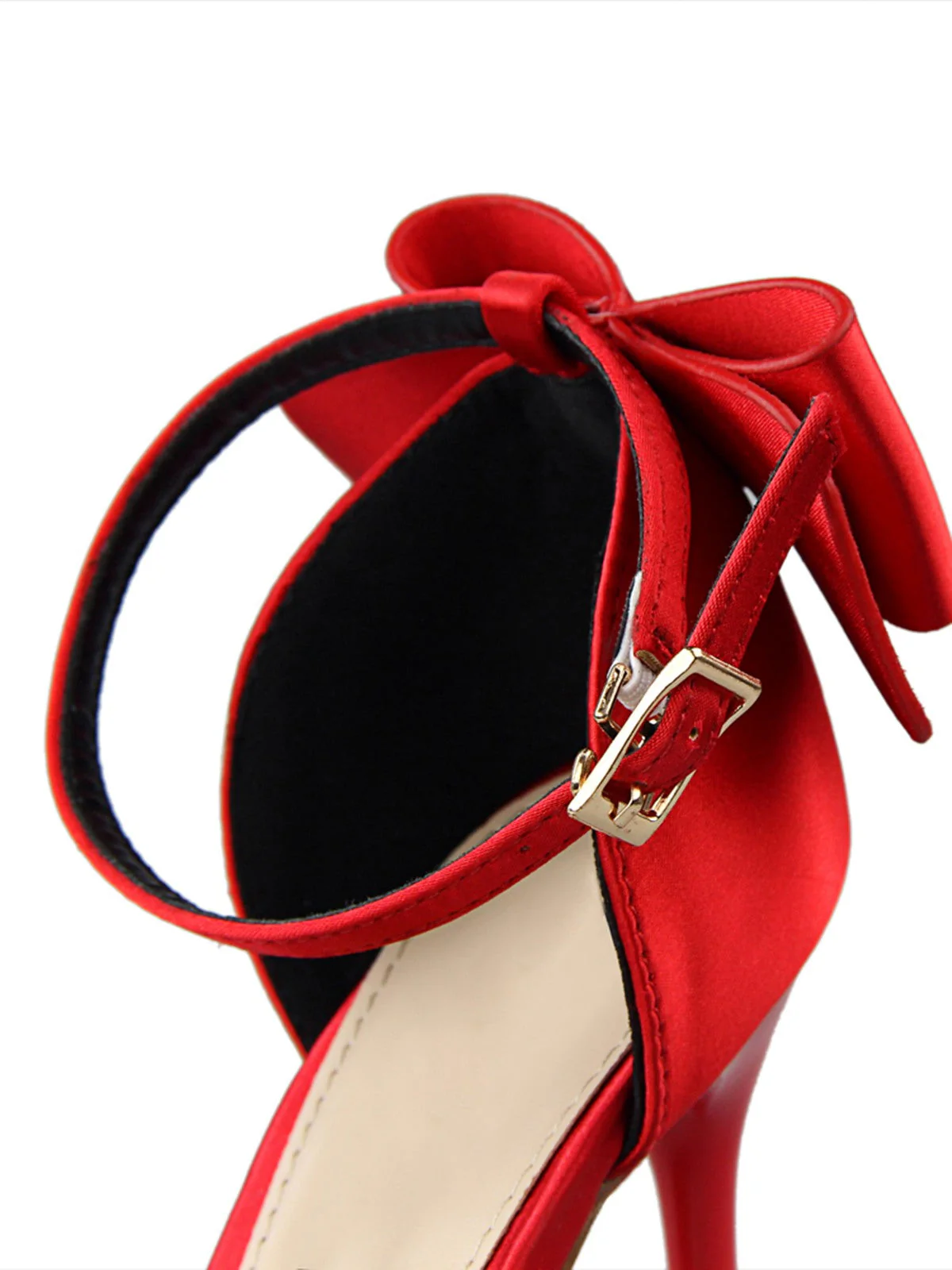 Chaussures à talons hauts en satin à bout pointu et bride à nœud - Image 22