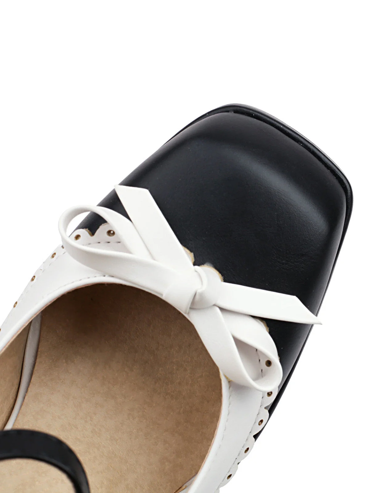 Chaussures à talons hauts et bout carré assortis avec nœud papillon - Image 14
