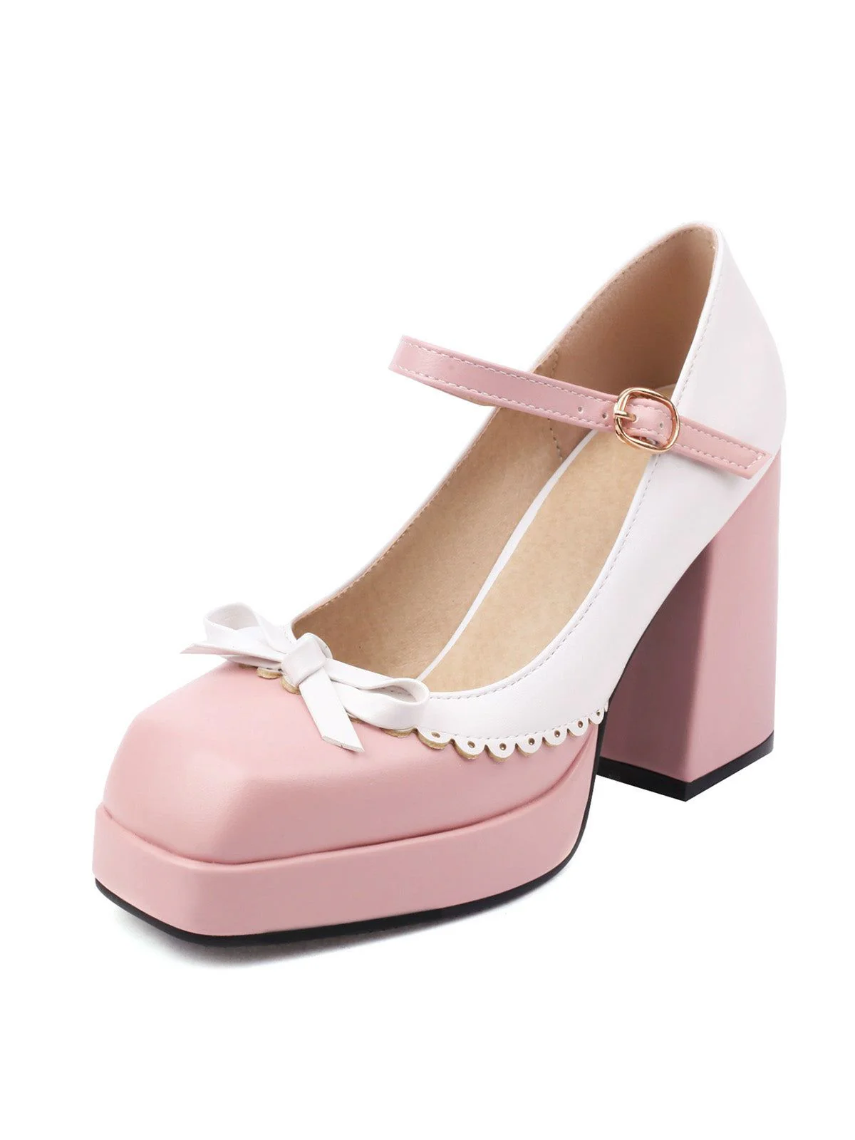 Chaussures à talons hauts et bout carré assortis avec nœud papillon - Image 15