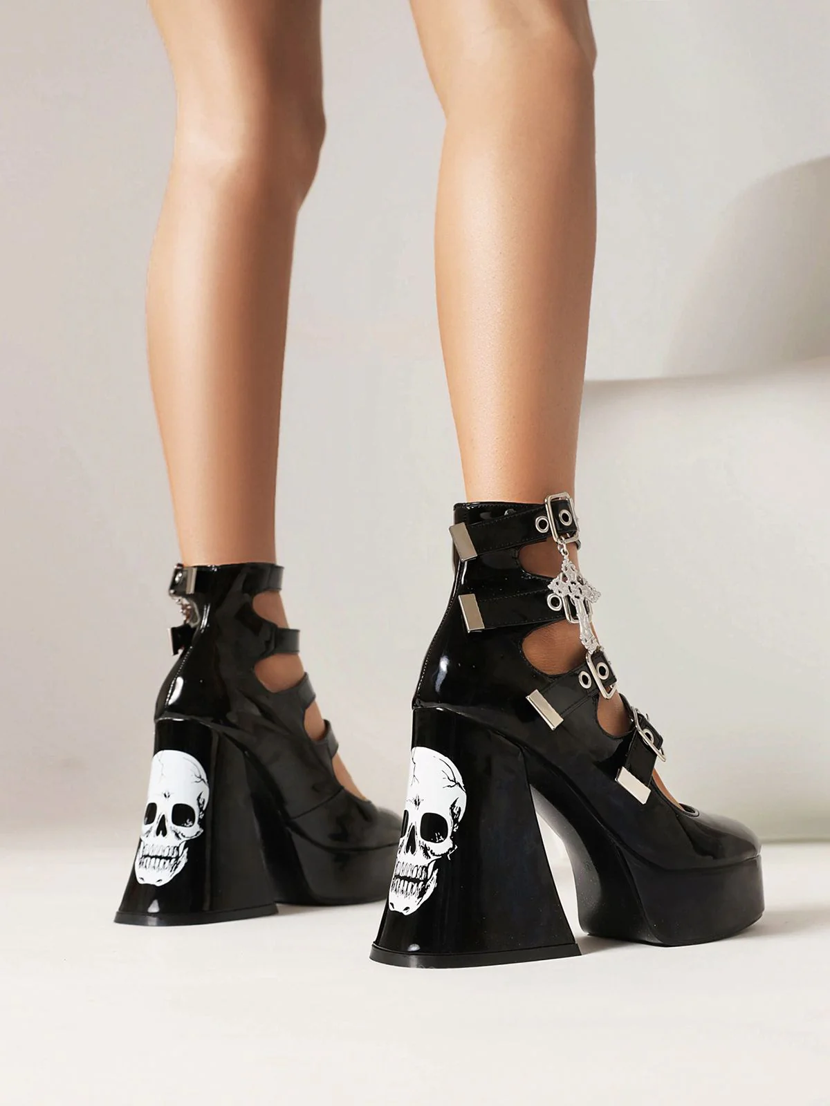 Chaussures à talons hauts gothiques steampunk vintage - Image 12