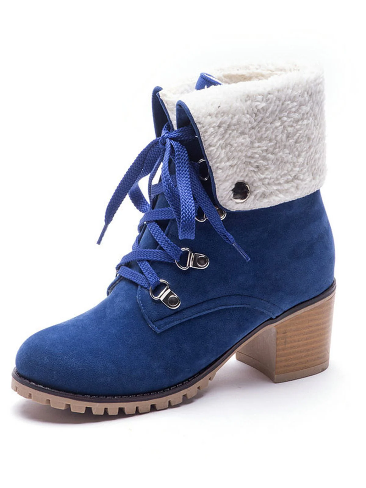 Chaussures à Talons Hauts Style Britannique Bottes Martin Courtes Givrées à Lacets - Image 5