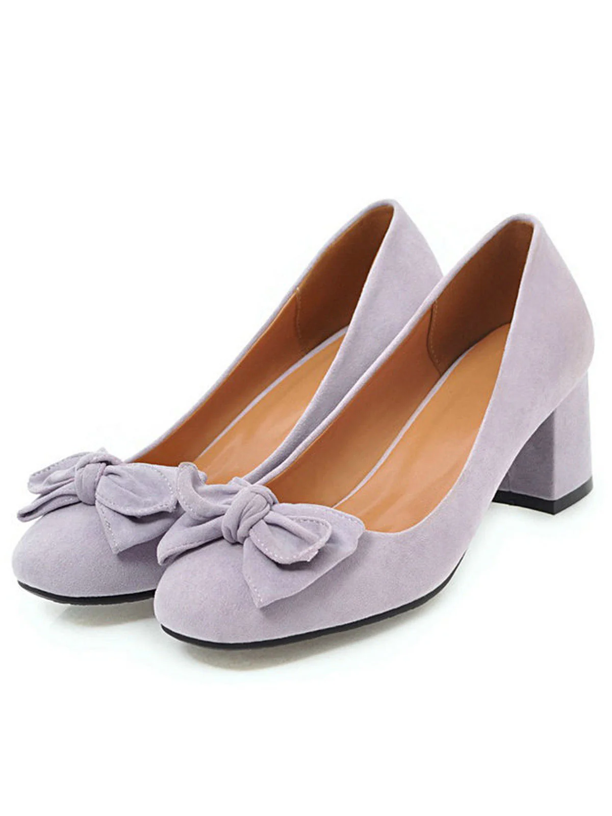 Chaussures Compensées à Nœud Papillon de Couleur Unie - Image 2
