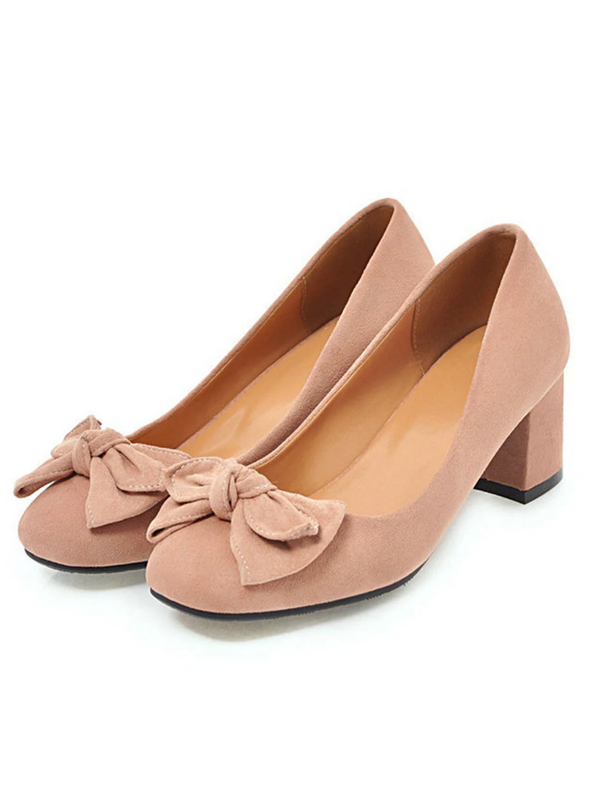 Chaussures Compensées à Nœud Papillon de Couleur Unie - Image 4
