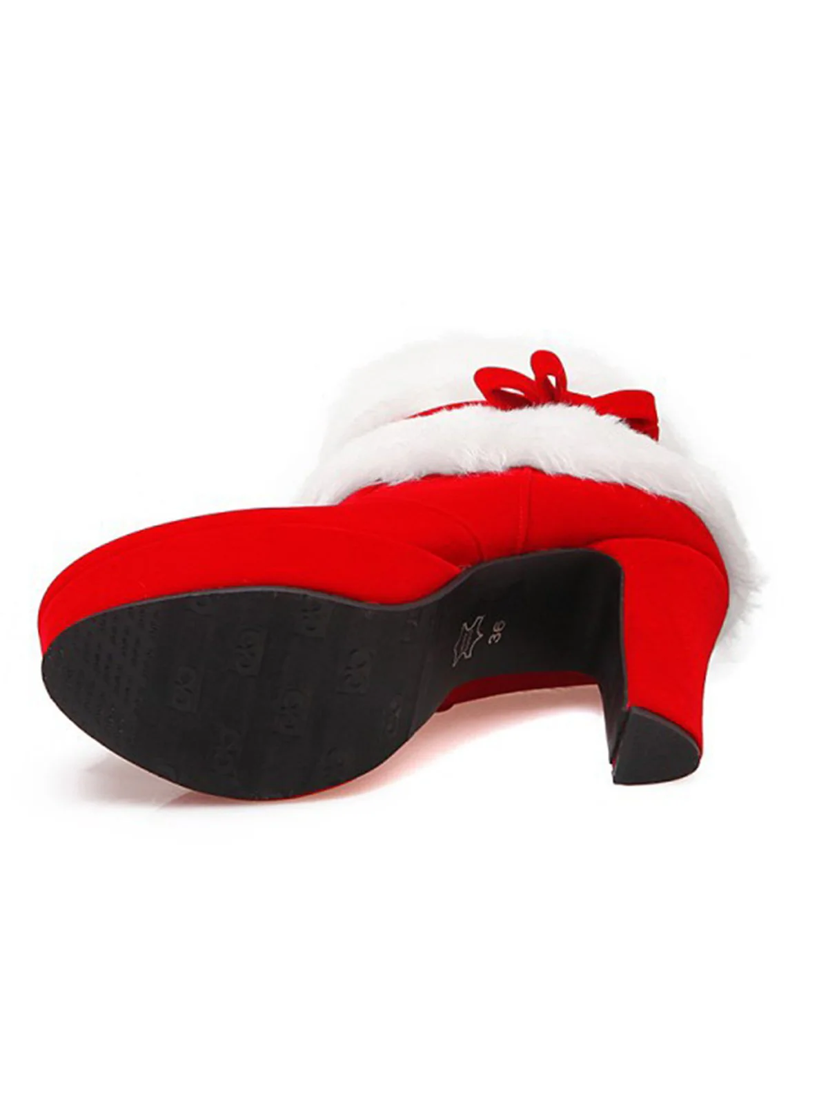 Chaussures de Noël Noir À Talons Hauts et Épais Vintage et Chic - Image 13