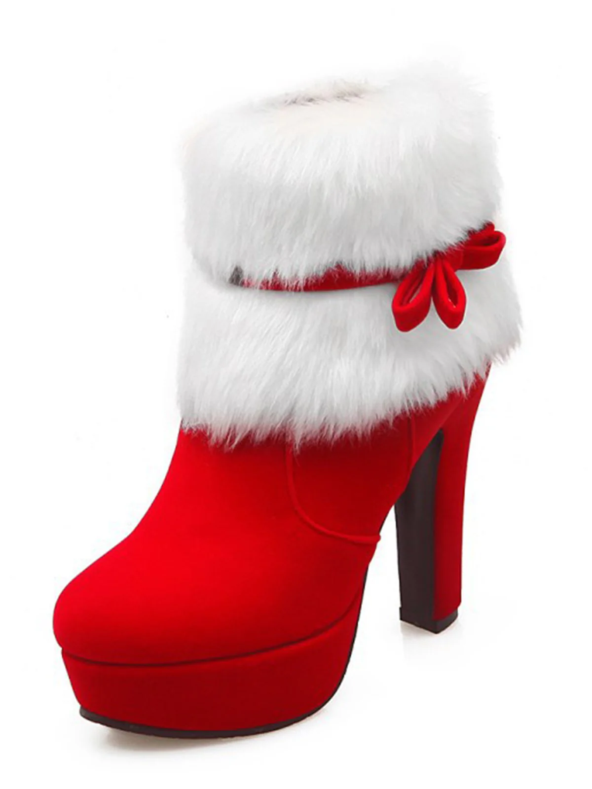Chaussures de Noël Noir À Talons Hauts et Épais Vintage et Chic - Image 6