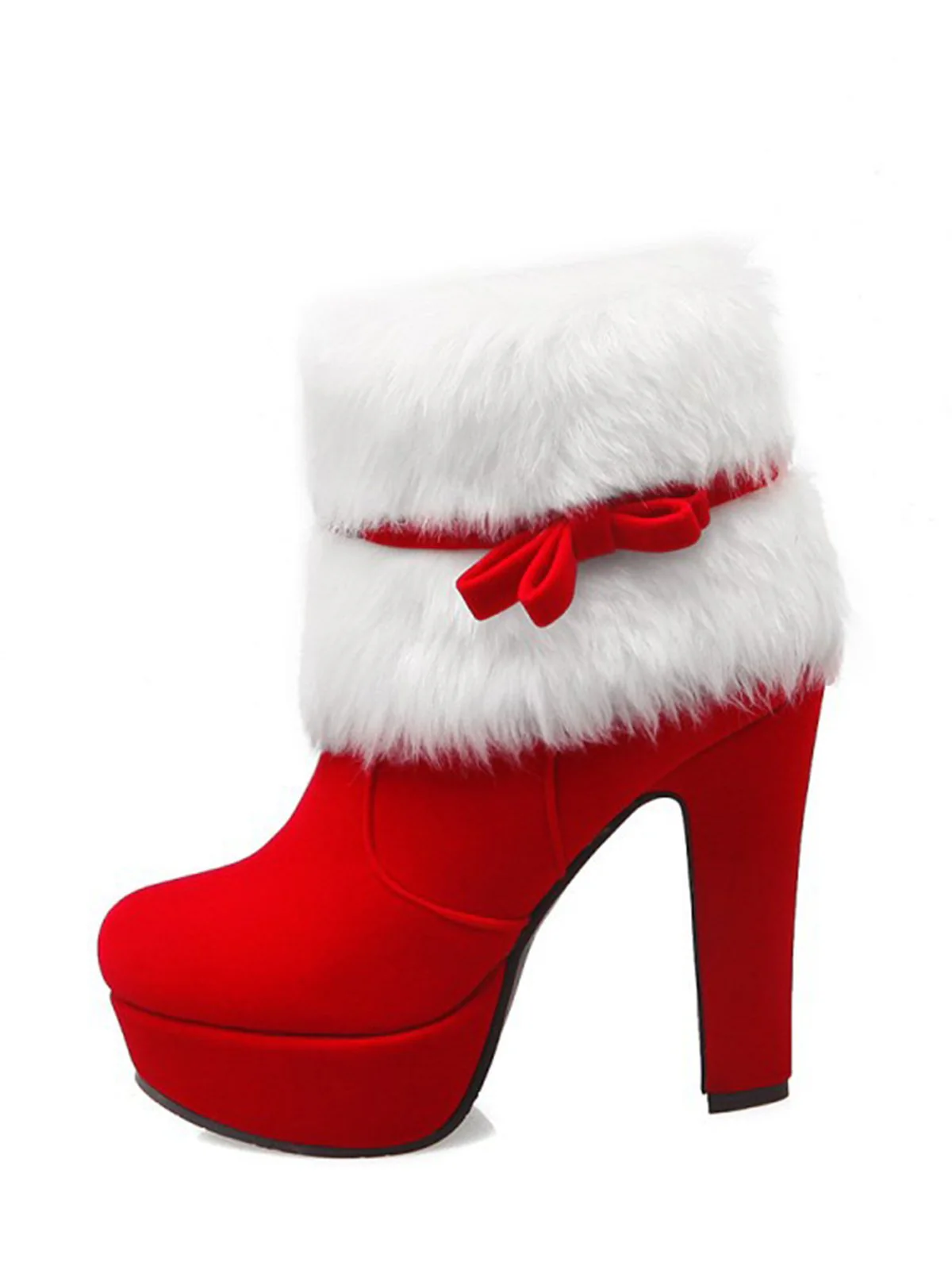 Chaussures de Noël Noir À Talons Hauts et Épais Vintage et Chic - Image 8
