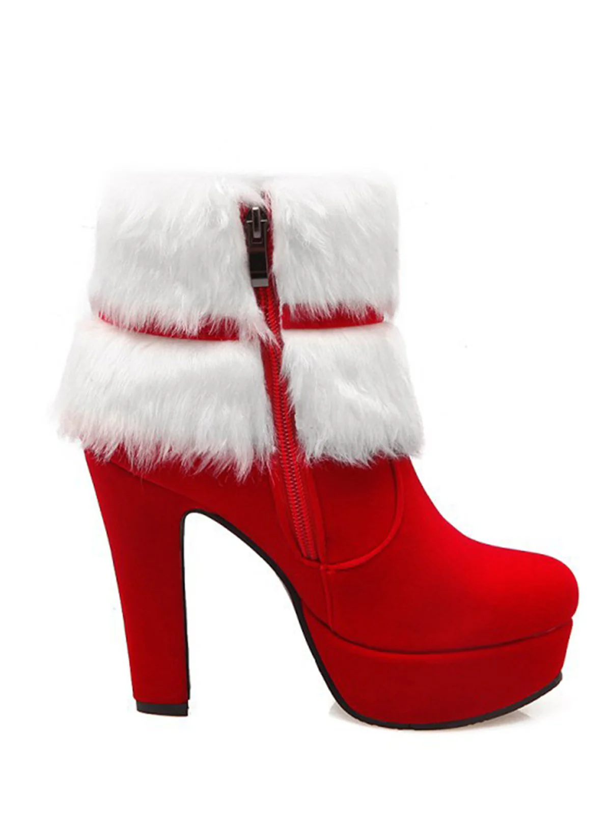 Chaussures de Noël Noir À Talons Hauts et Épais Vintage et Chic - Image 9