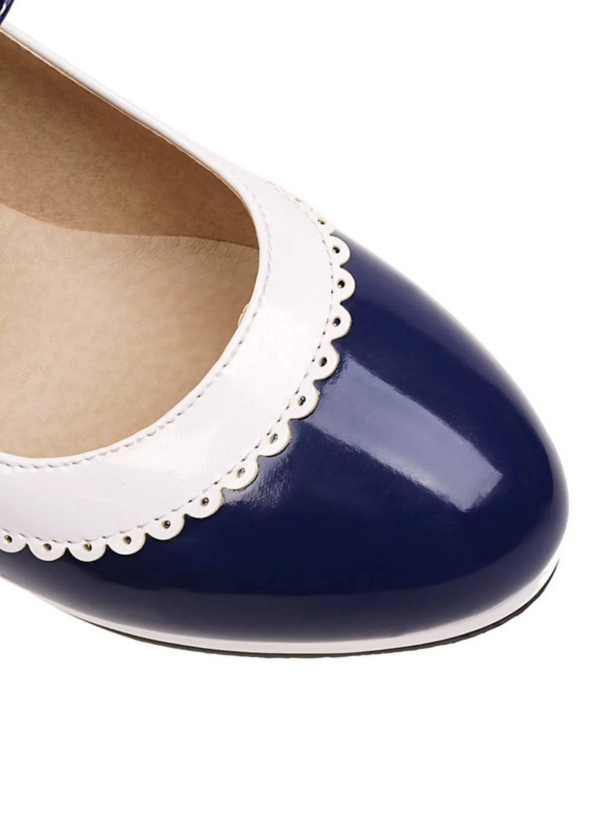 Chaussures Mary Jane à talons épais et coutures en dentelle - Image 14