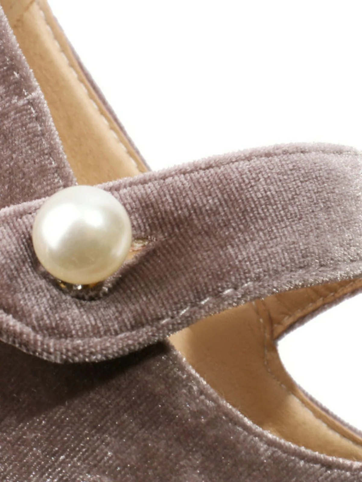 Chaussures Mary Jane en velours à boutons nacrés et talons compensés - Image 14