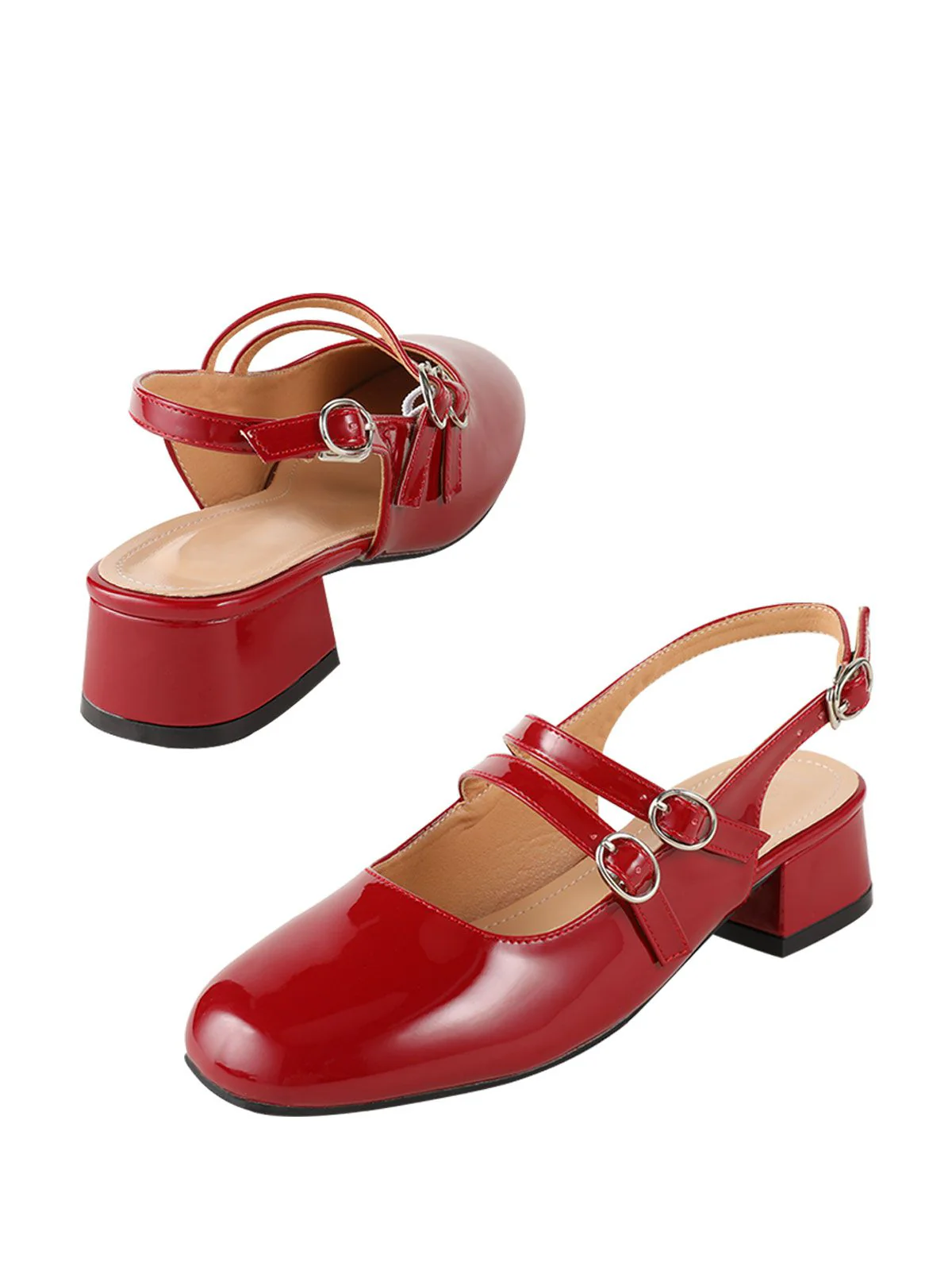 Chaussures Mary Janes Vintage Sangles doubles Solides - Image 10