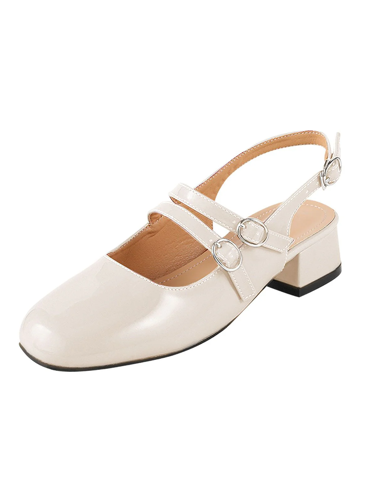 Chaussures Mary Janes Vintage Sangles doubles Solides - Image 3