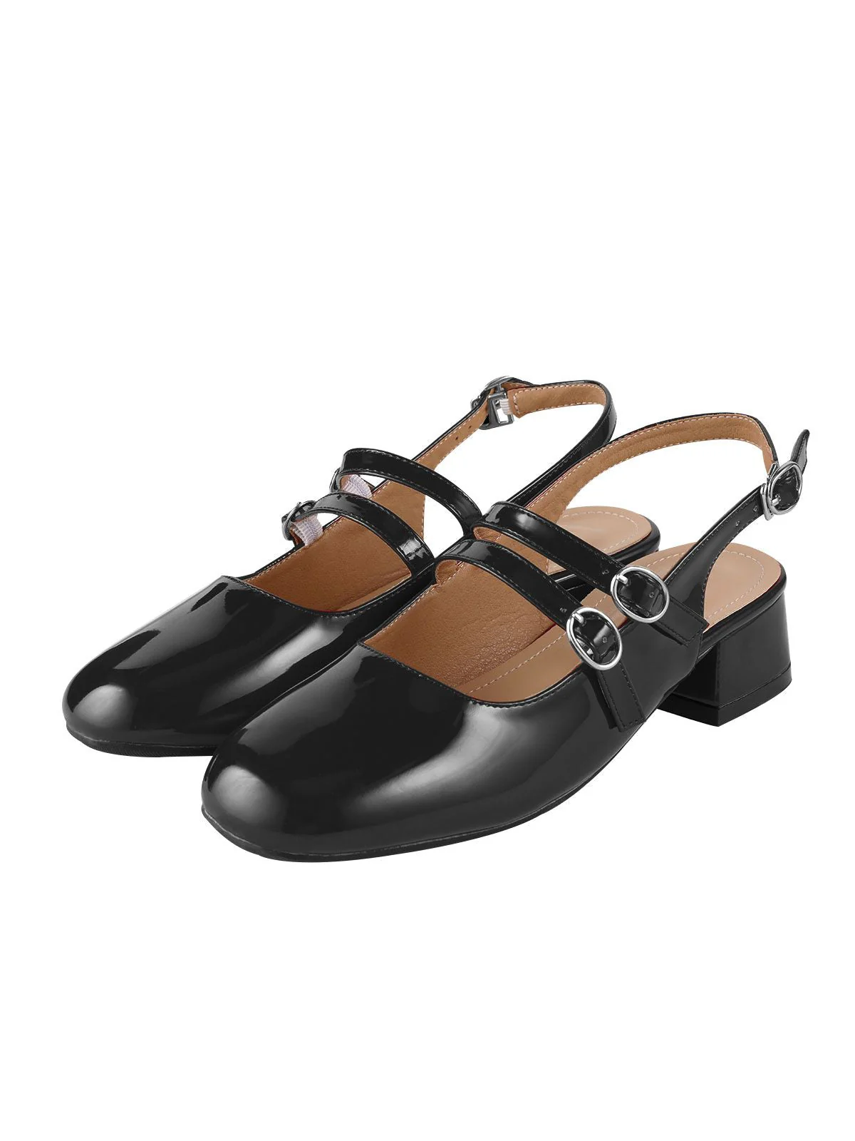 Chaussures Mary Janes Vintage Sangles doubles Solides - Image 5