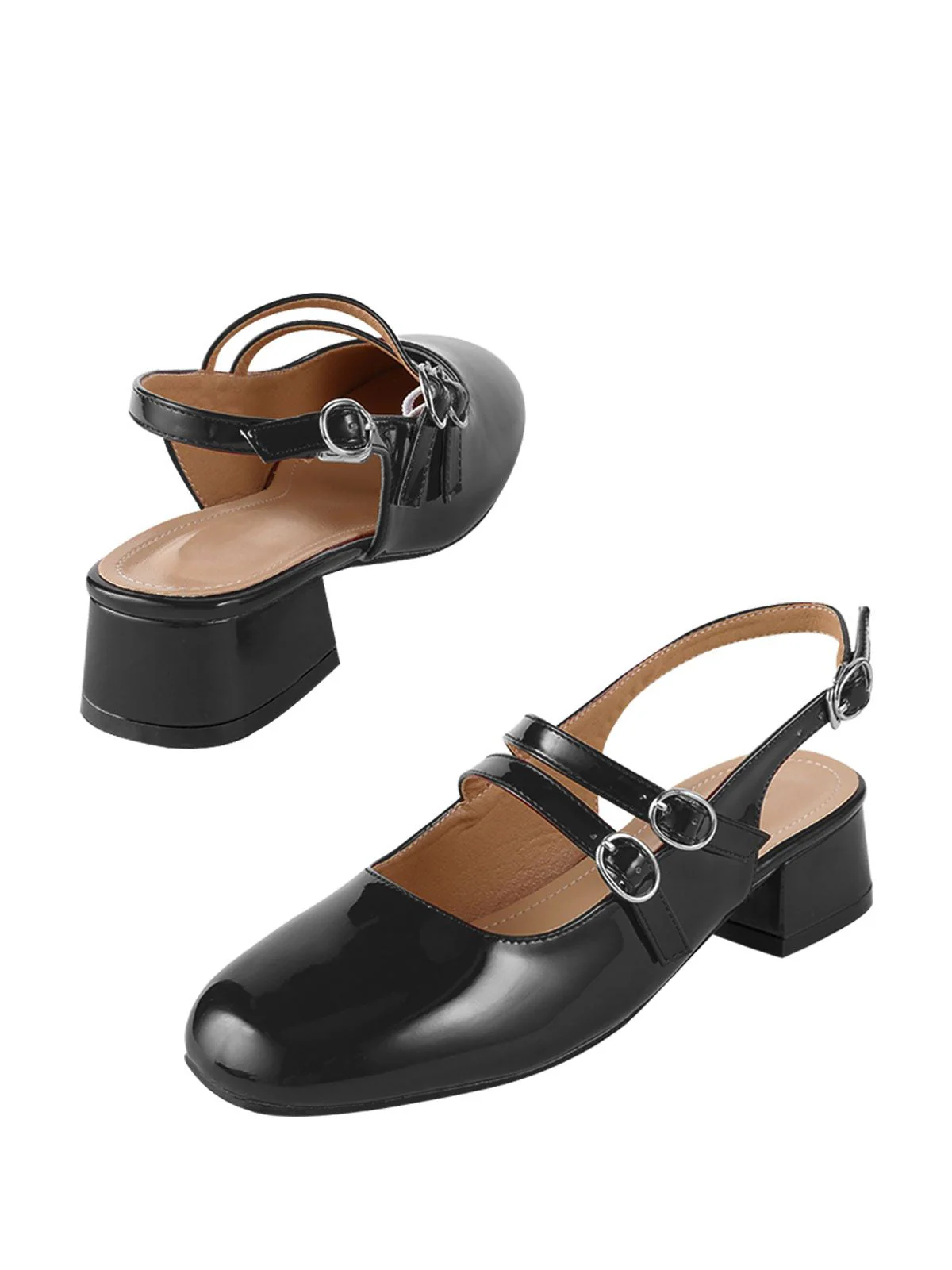 Chaussures Mary Janes Vintage Sangles doubles Solides - Image 6