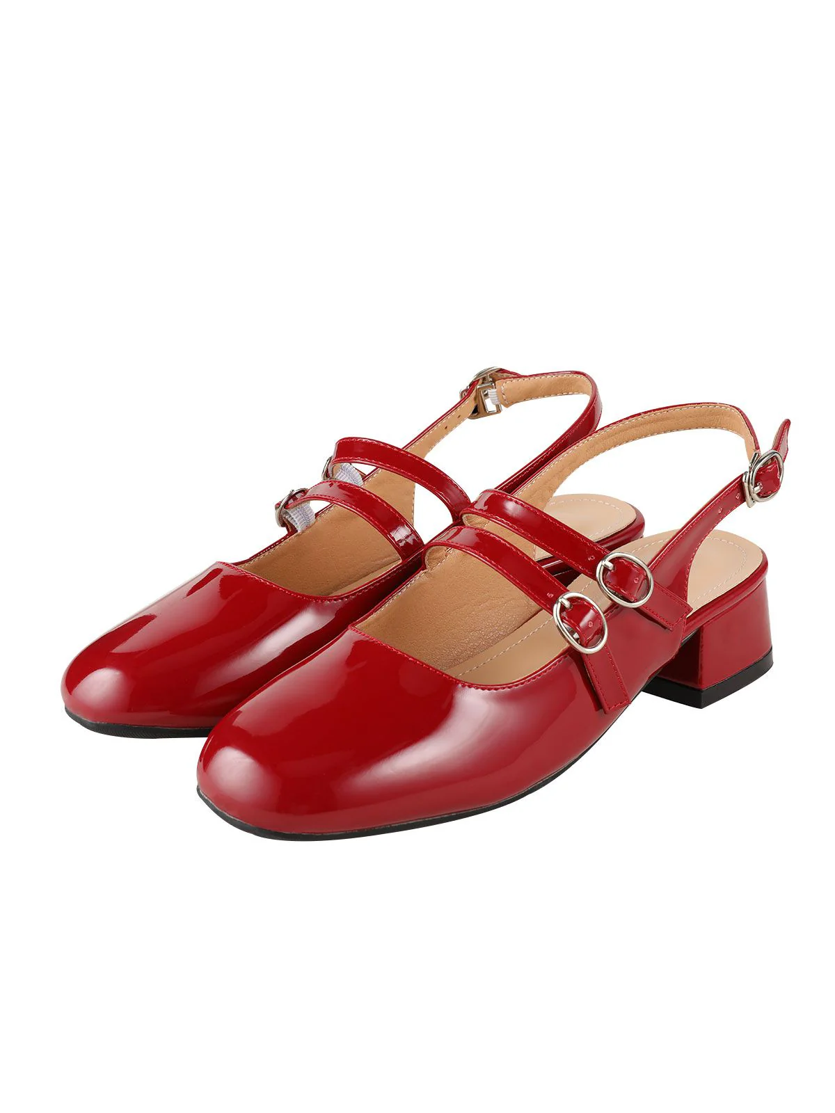Chaussures Mary Janes Vintage Sangles doubles Solides - Image 9