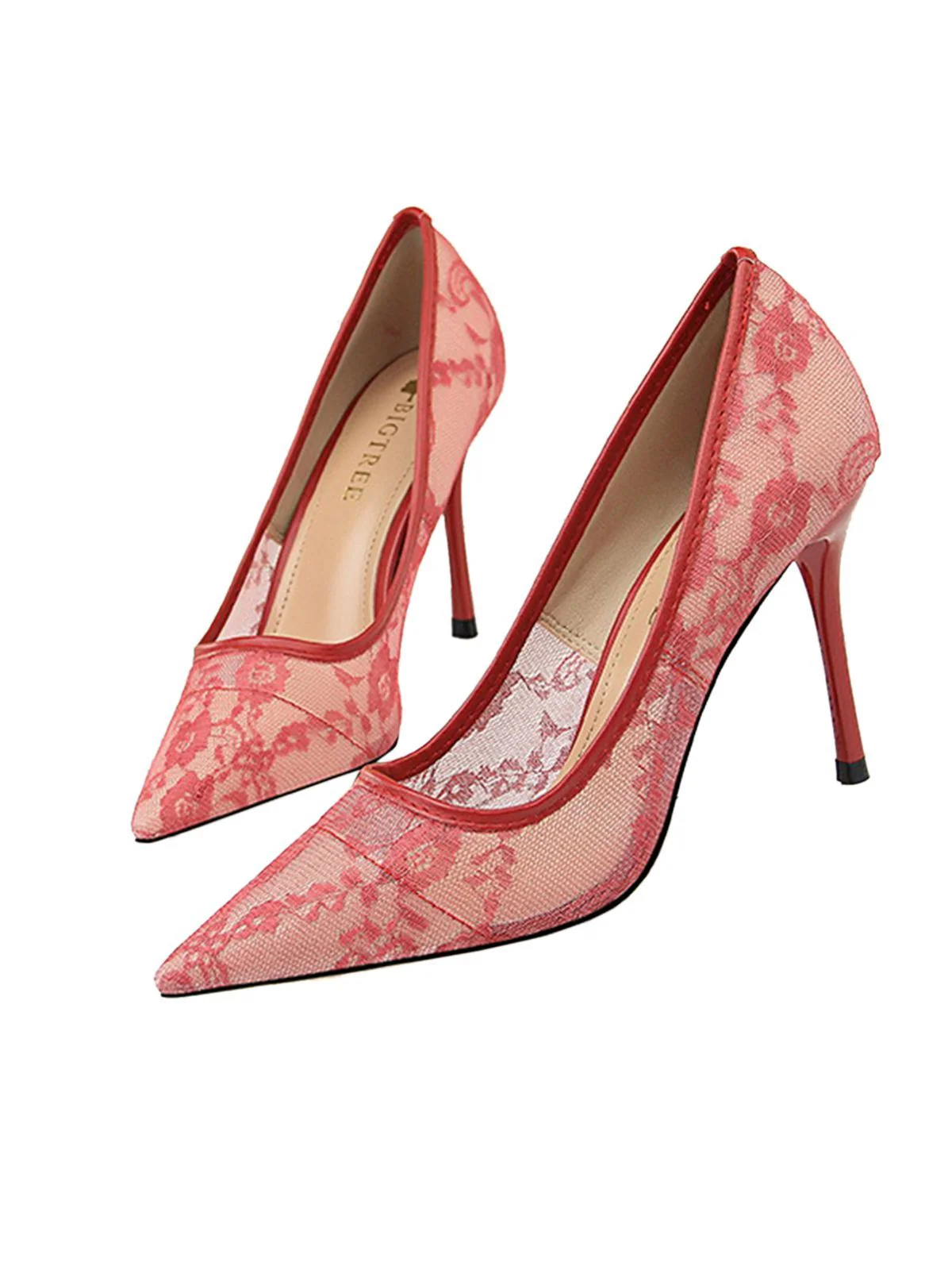 Chaussures Pointues À Talons Hauts Fin Broderies Fleurs - Image 10
