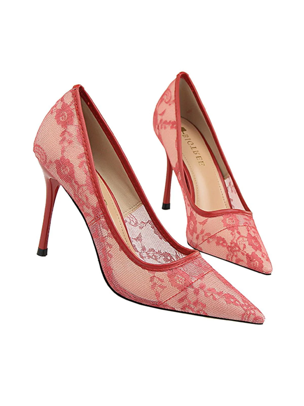 Chaussures Pointues À Talons Hauts Fin Broderies Fleurs - Image 11
