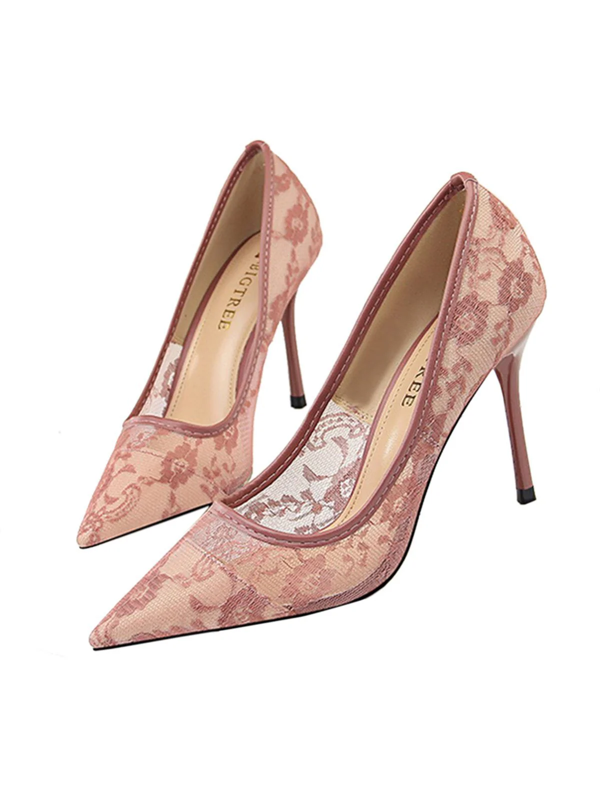 Chaussures Pointues À Talons Hauts Fin Broderies Fleurs - Image 9