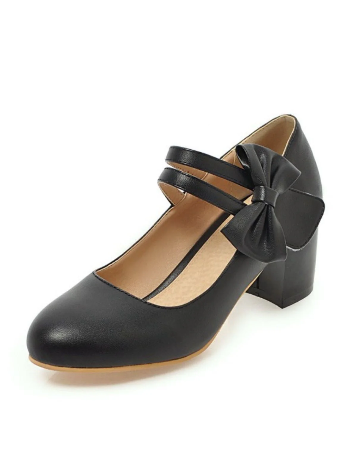 Chaussures vintage à bout rond et talon conique - Image 4