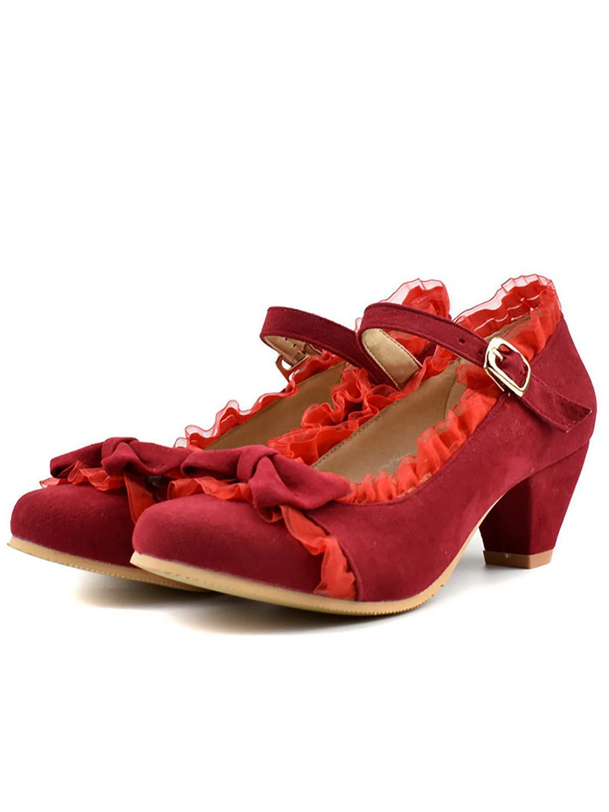 Chaussures Vintage avec Dentelle et Nœud Papillon Noir - Image 2