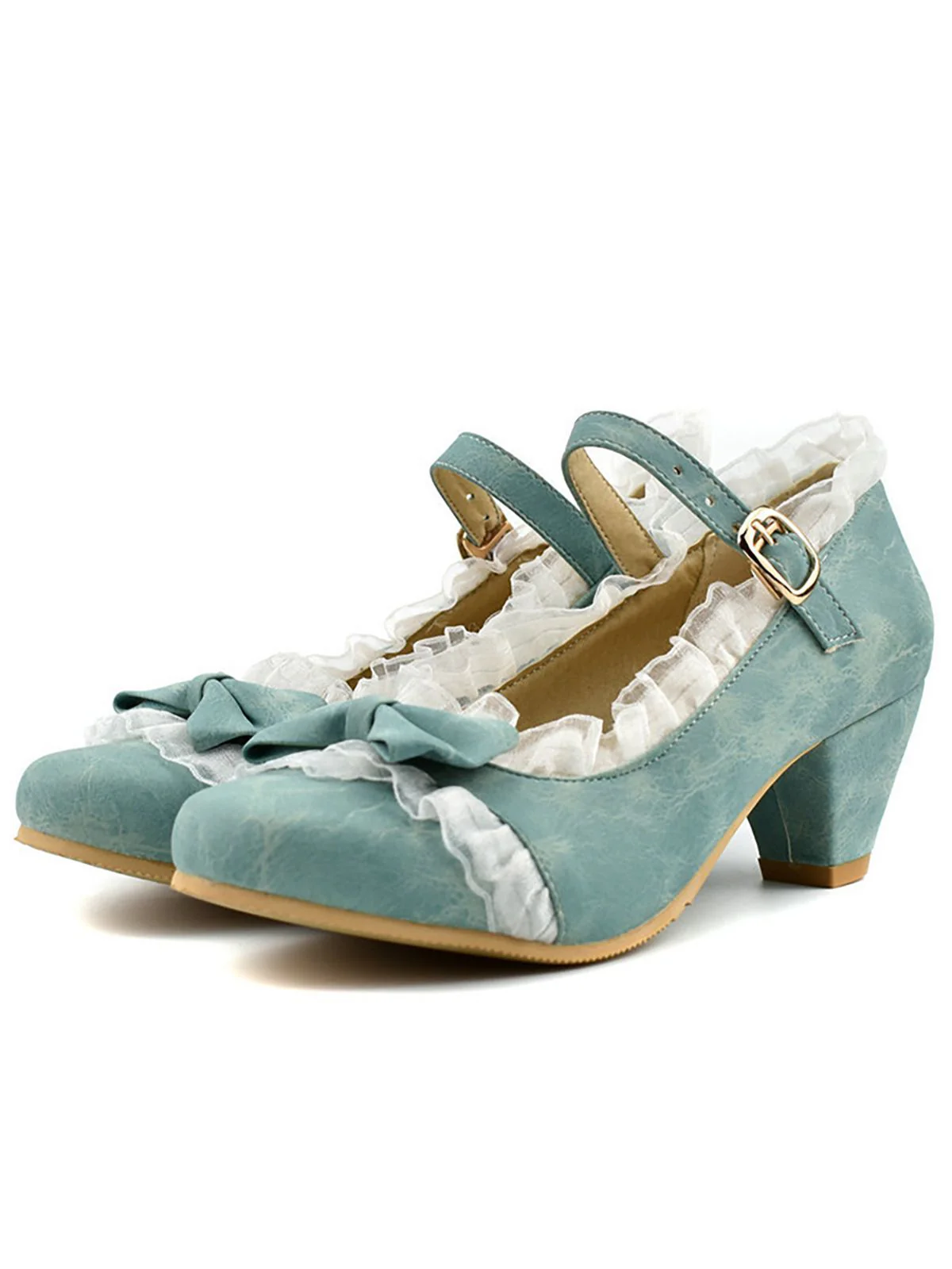 Chaussures Vintage avec Dentelle et Nœud Papillon Noir - Image 3