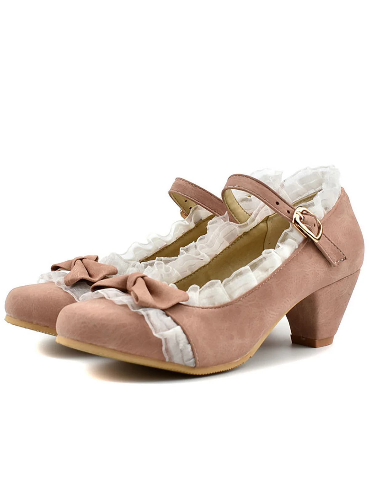 Chaussures Vintage avec Dentelle et Nœud Papillon Noir - Image 4